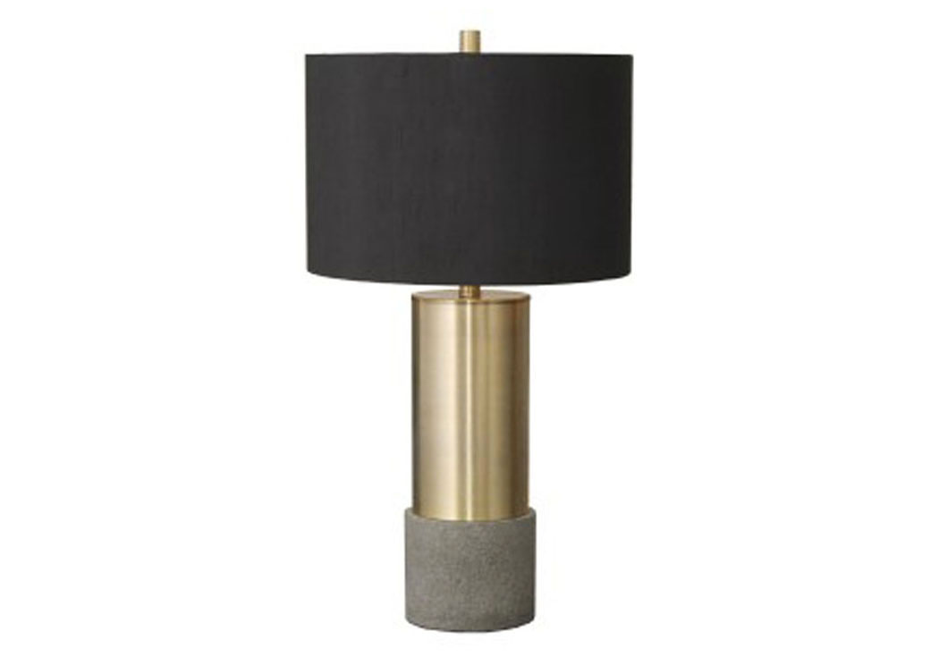 Jacek Gray/Brass Finish Metal Table Lamp,ABF Signature Design by Ashley