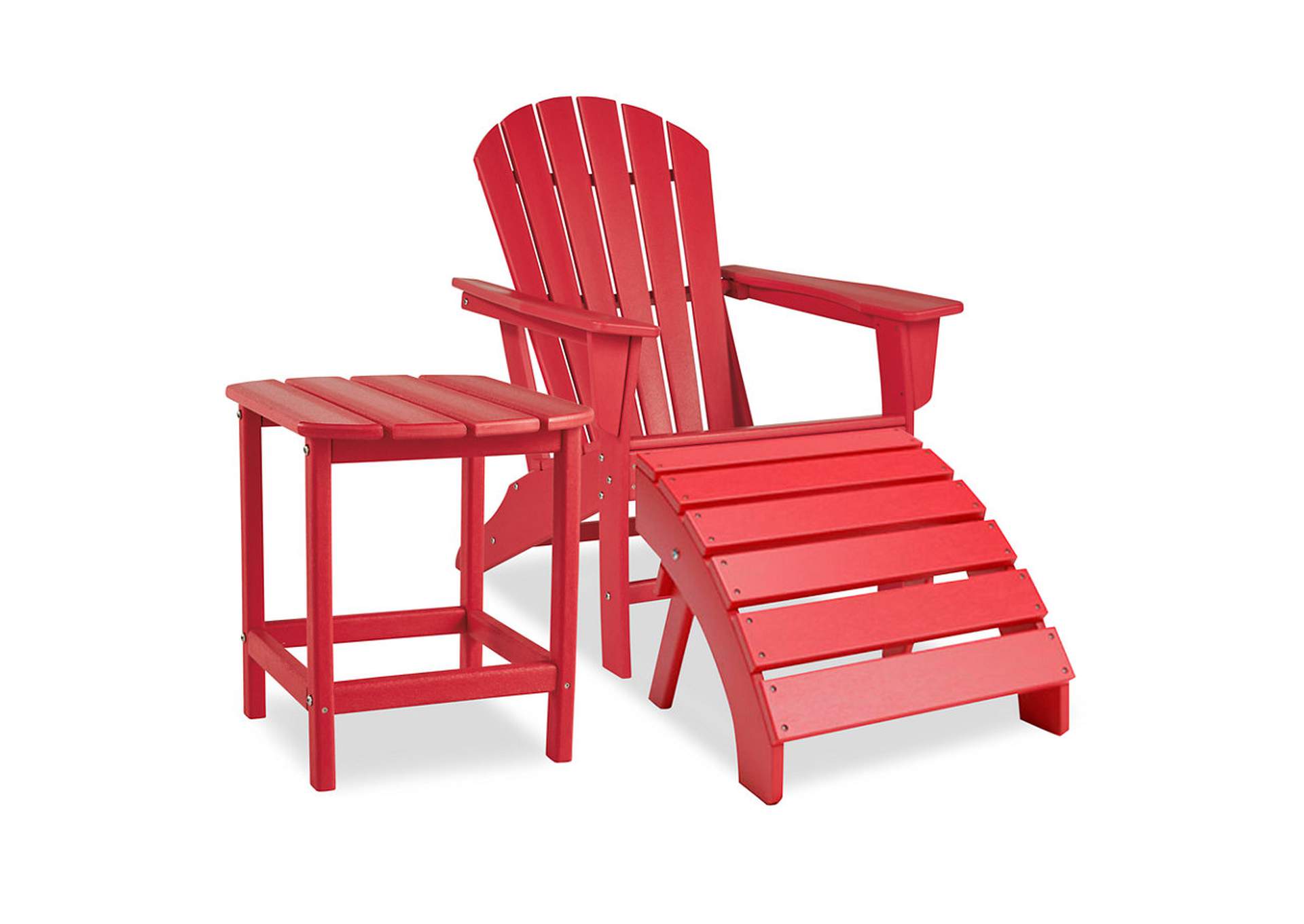 Sundown Treasure Outdoor Adirondack Chair and Ottoman with Side Table,Outdoor By Ashley