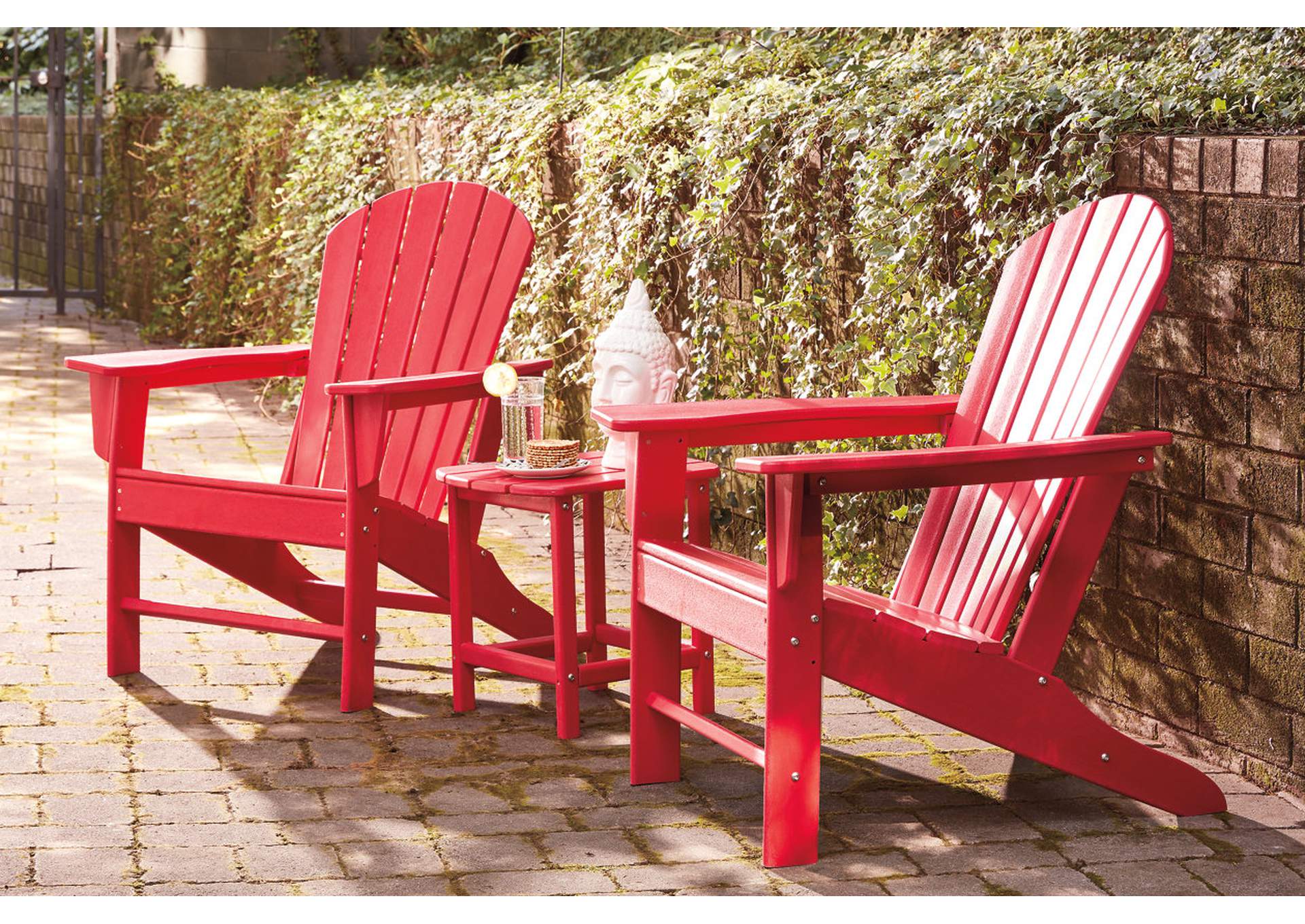 Hard Plastic Sundown Treasure Outdoor End Table Ashley Furniture Signature Design Red Slat Top 