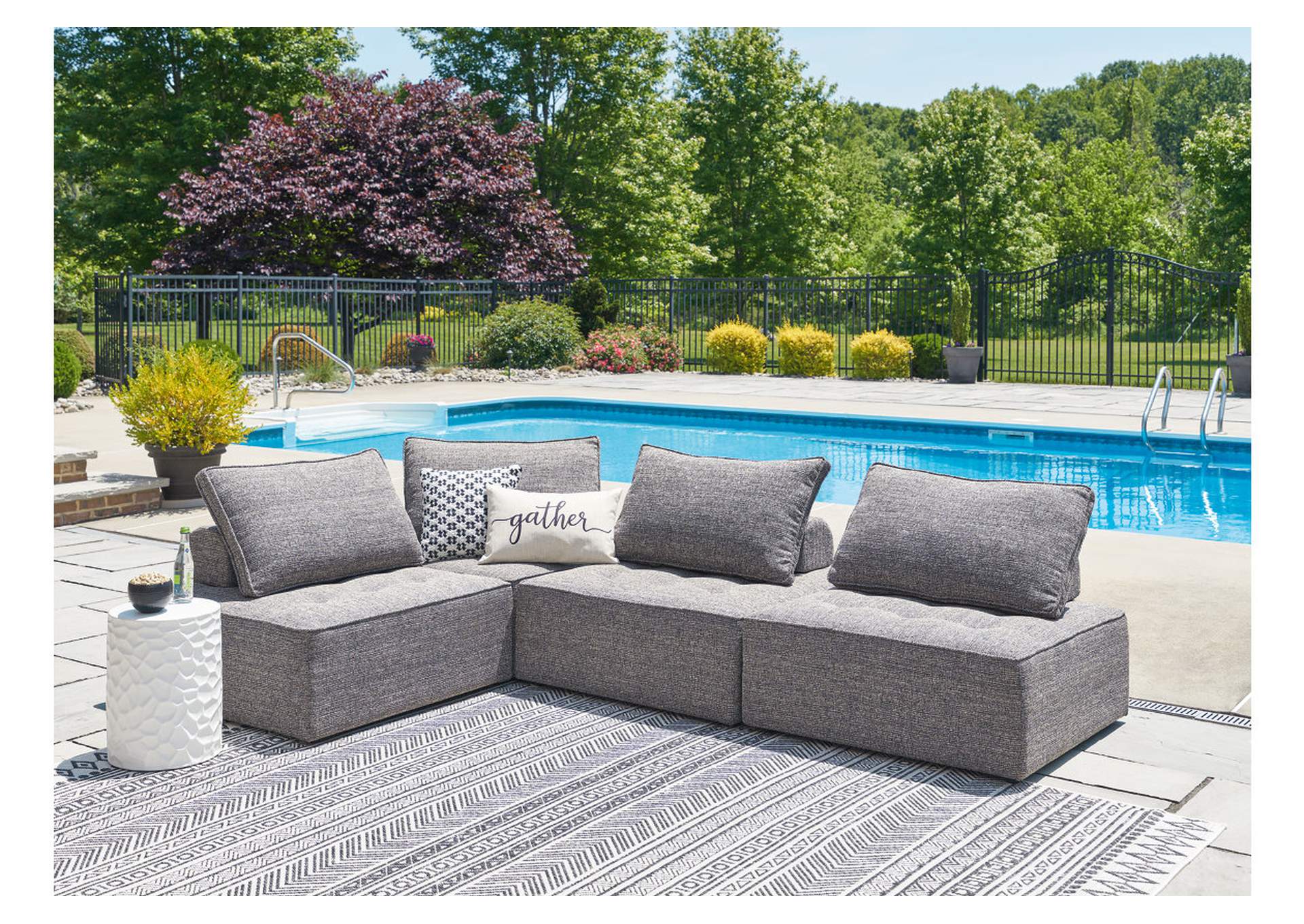 Bree Zee 4-Piece Outdoor Sectional with End Table,Outdoor By Ashley