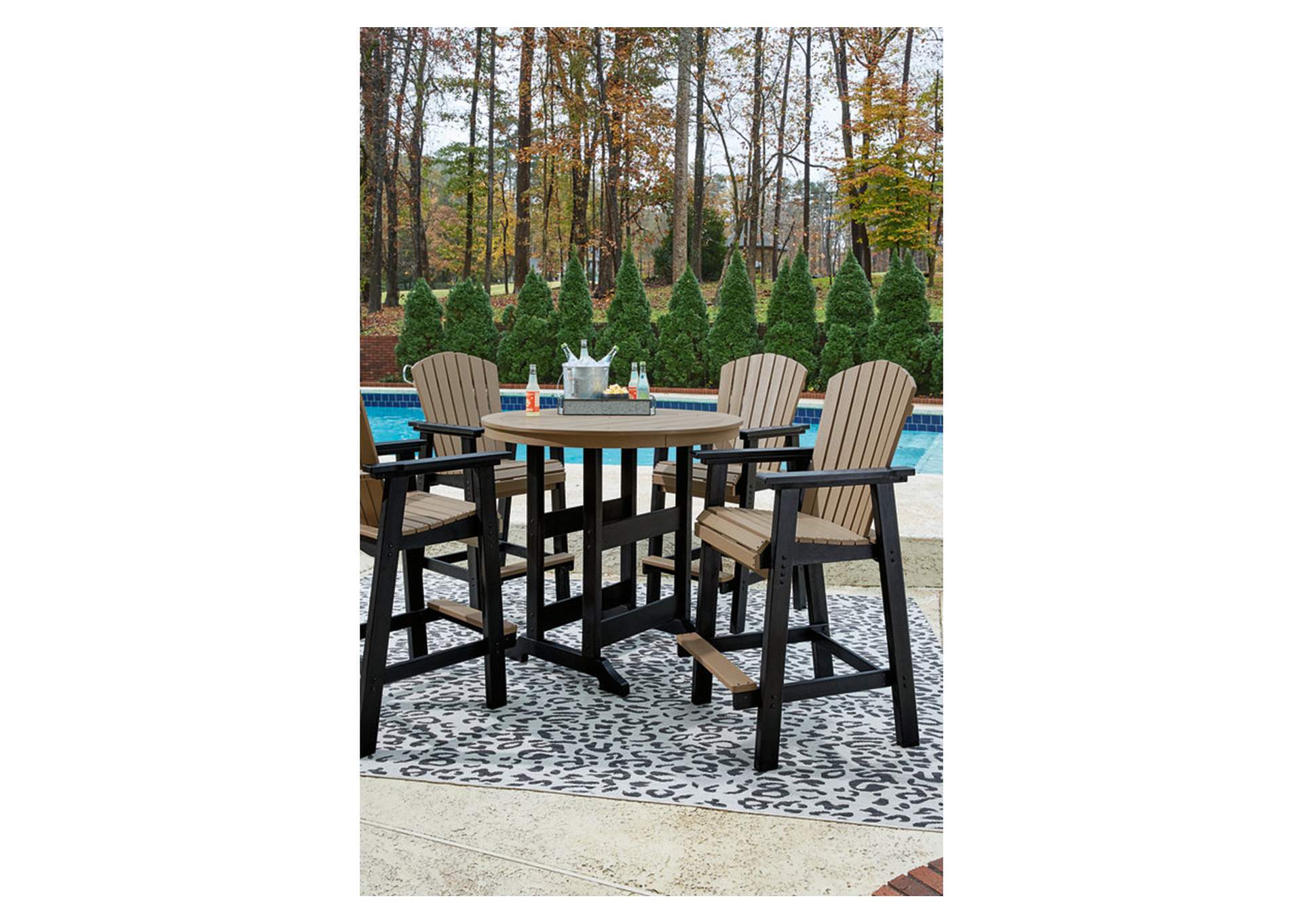Fairen Trail Outdoor Bar Table and 4 Barstools,Outdoor By Ashley