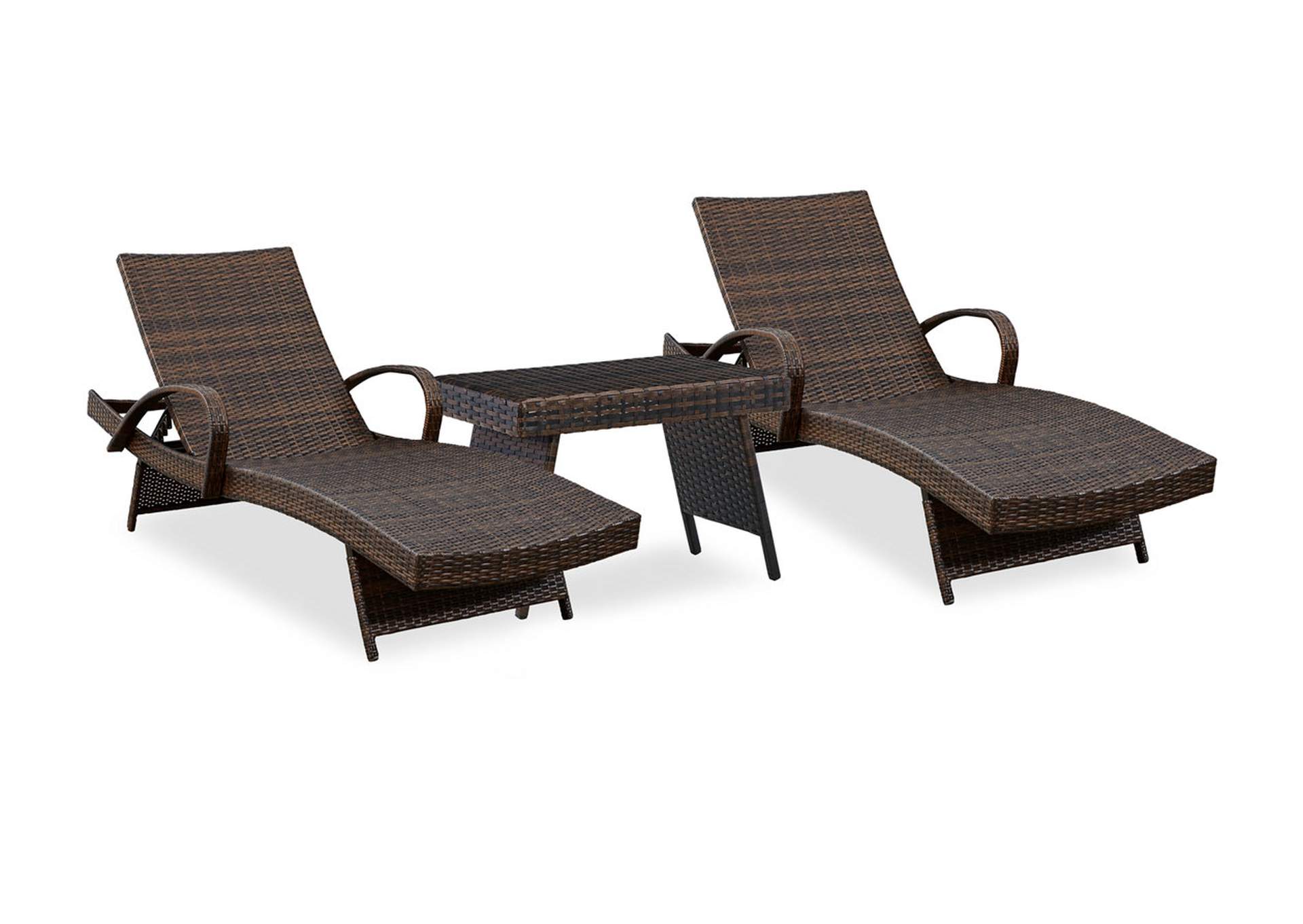 Kantana 2 Chaise Lounge Chairs with End Table,Outdoor By Ashley