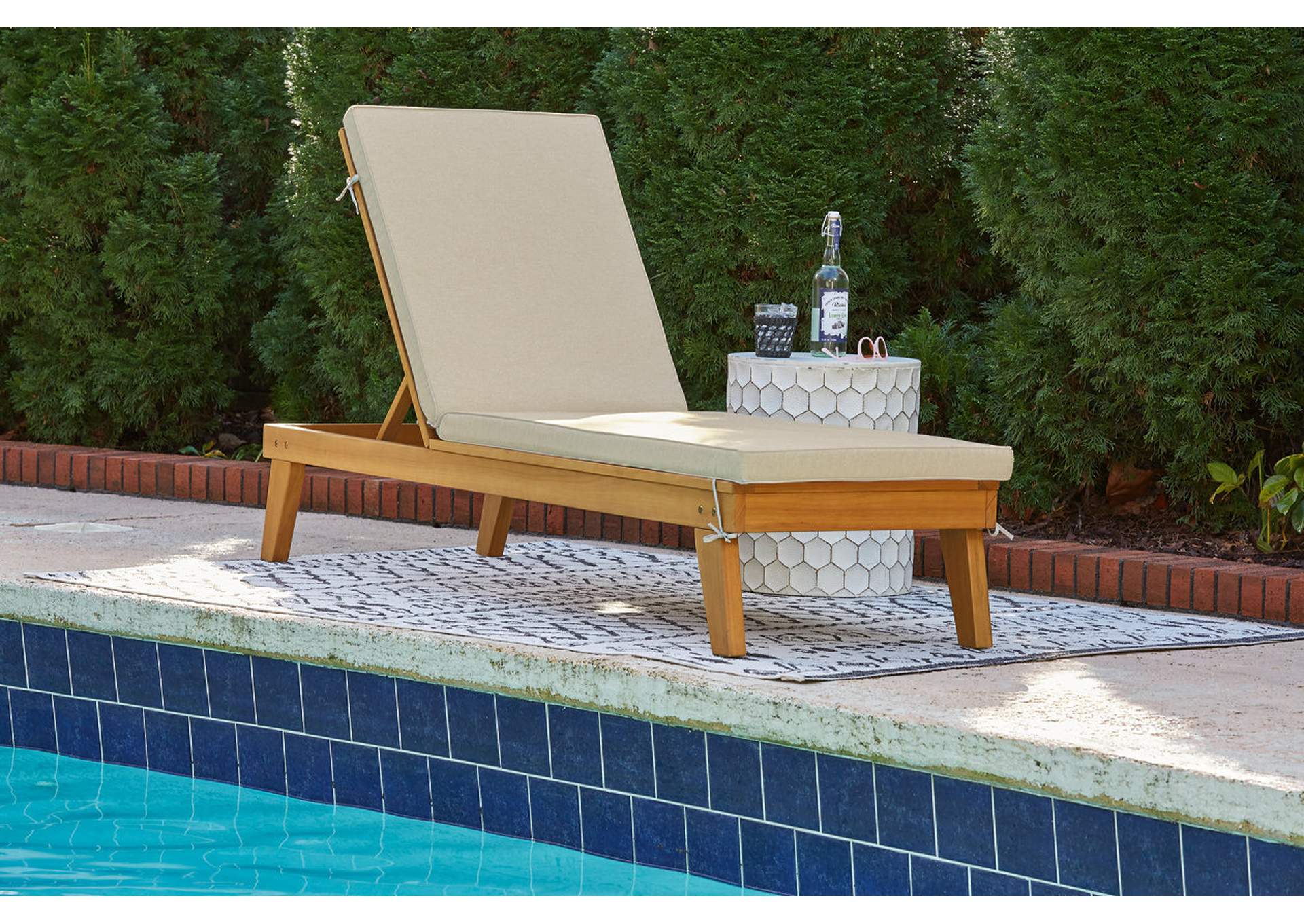 Byron Bay Chaise Lounge with Cushion,Outdoor By Ashley