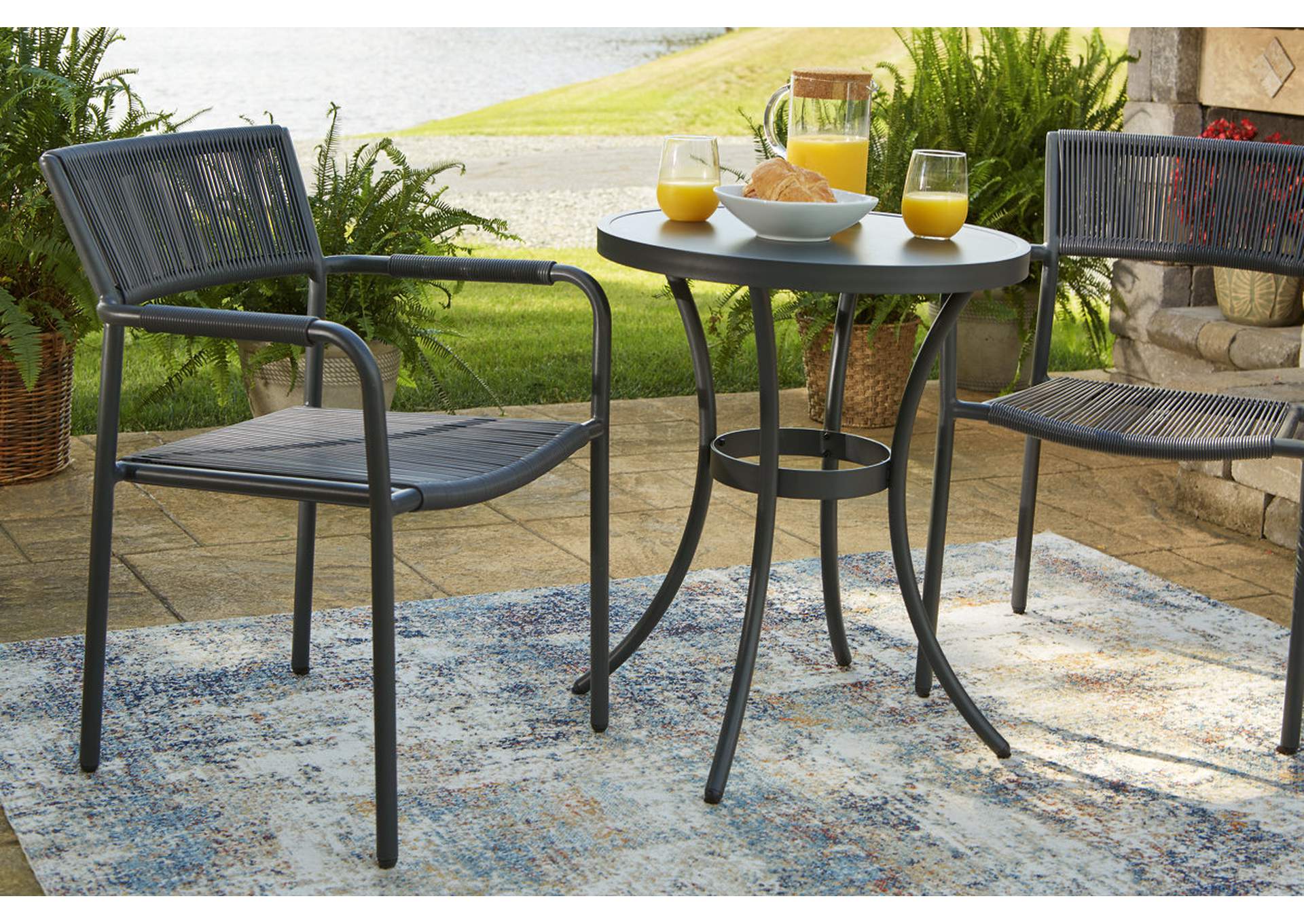Crystal Breeze 3-Piece Table and Chair Set,Outdoor By Ashley