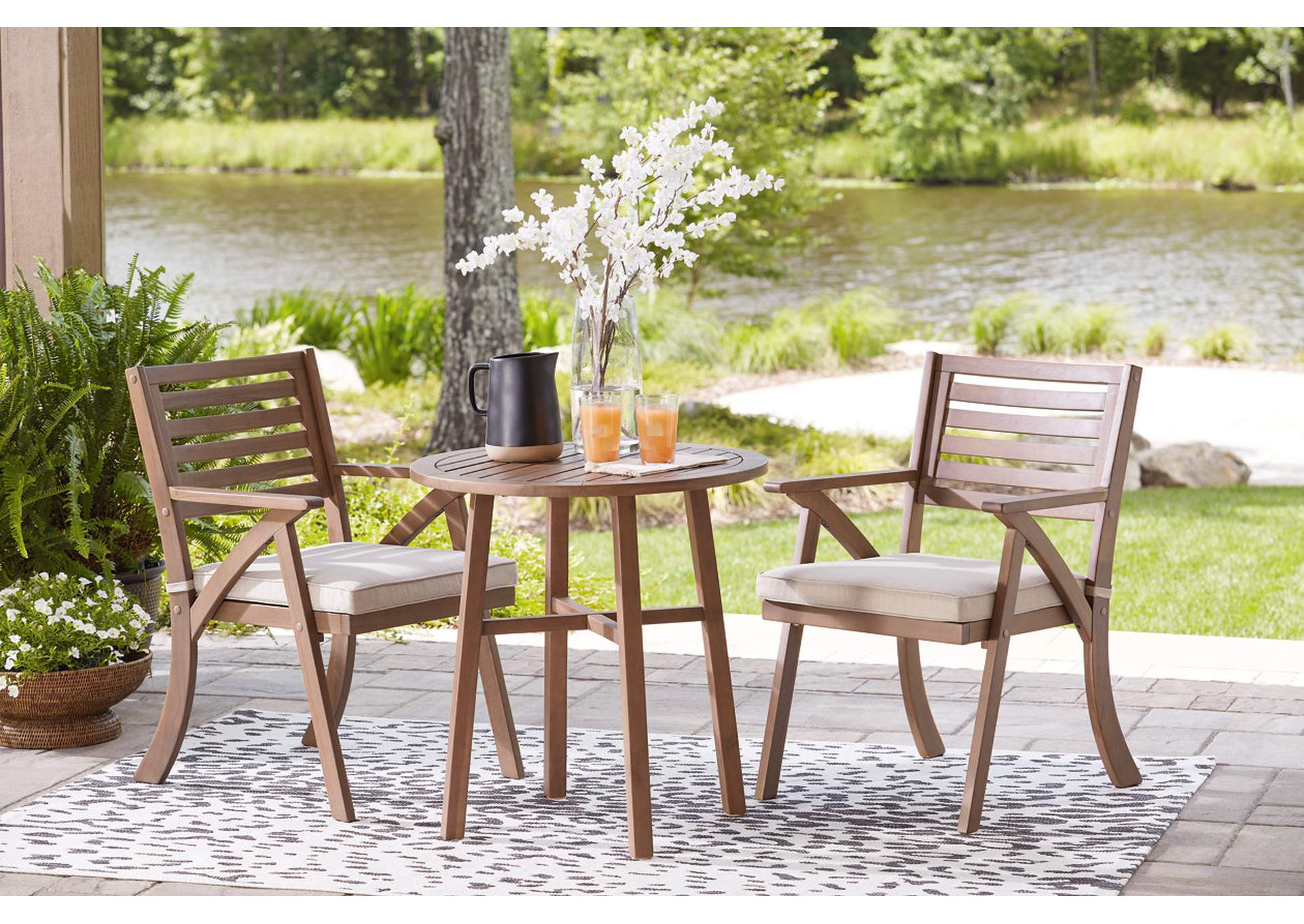 Vallerie Outdoor Chairs with Table Set (Set of 3),Outdoor By Ashley