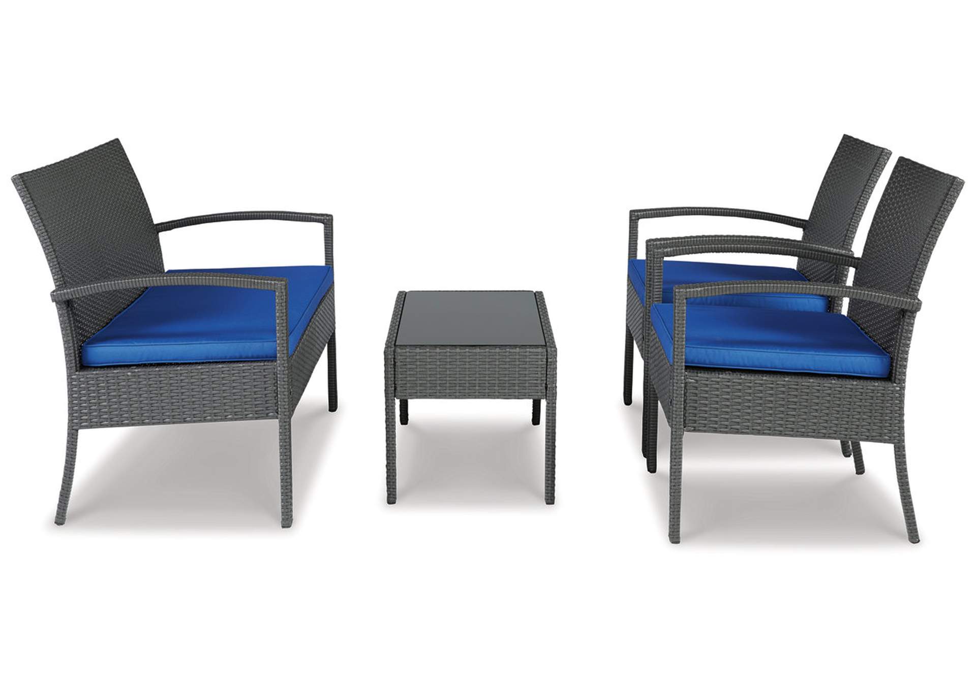 Alina Outdoor Love/Chairs/Table Set (Set of 4),Outdoor By Ashley