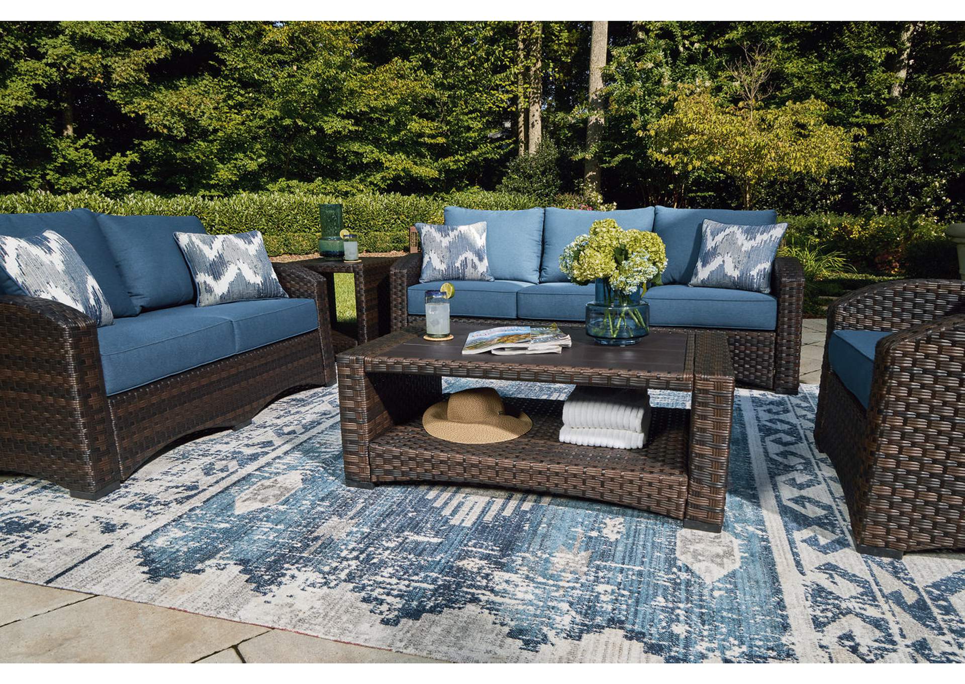 Windglow Outdoor Loveseat with Cushion,Outdoor By Ashley