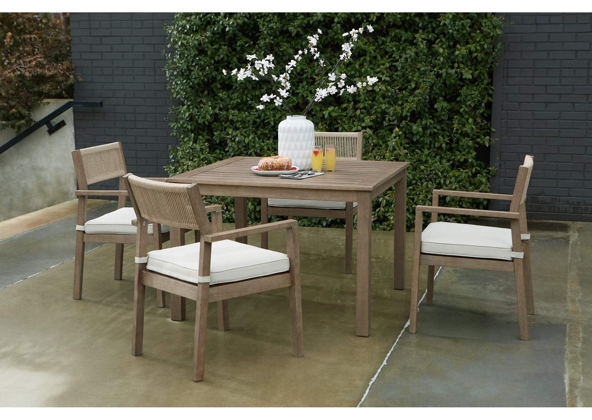 Aria Plains Outdoor Dining Table and 4 Chairs,Outdoor By Ashley
