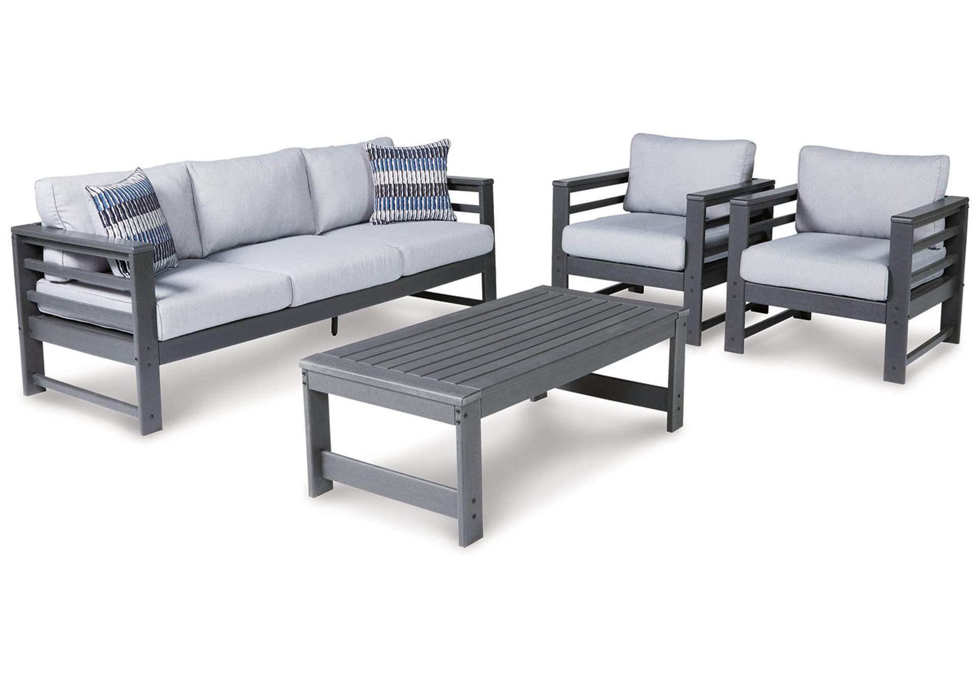 Amora Outdoor Sofa and 2 Chairs with Coffee Table