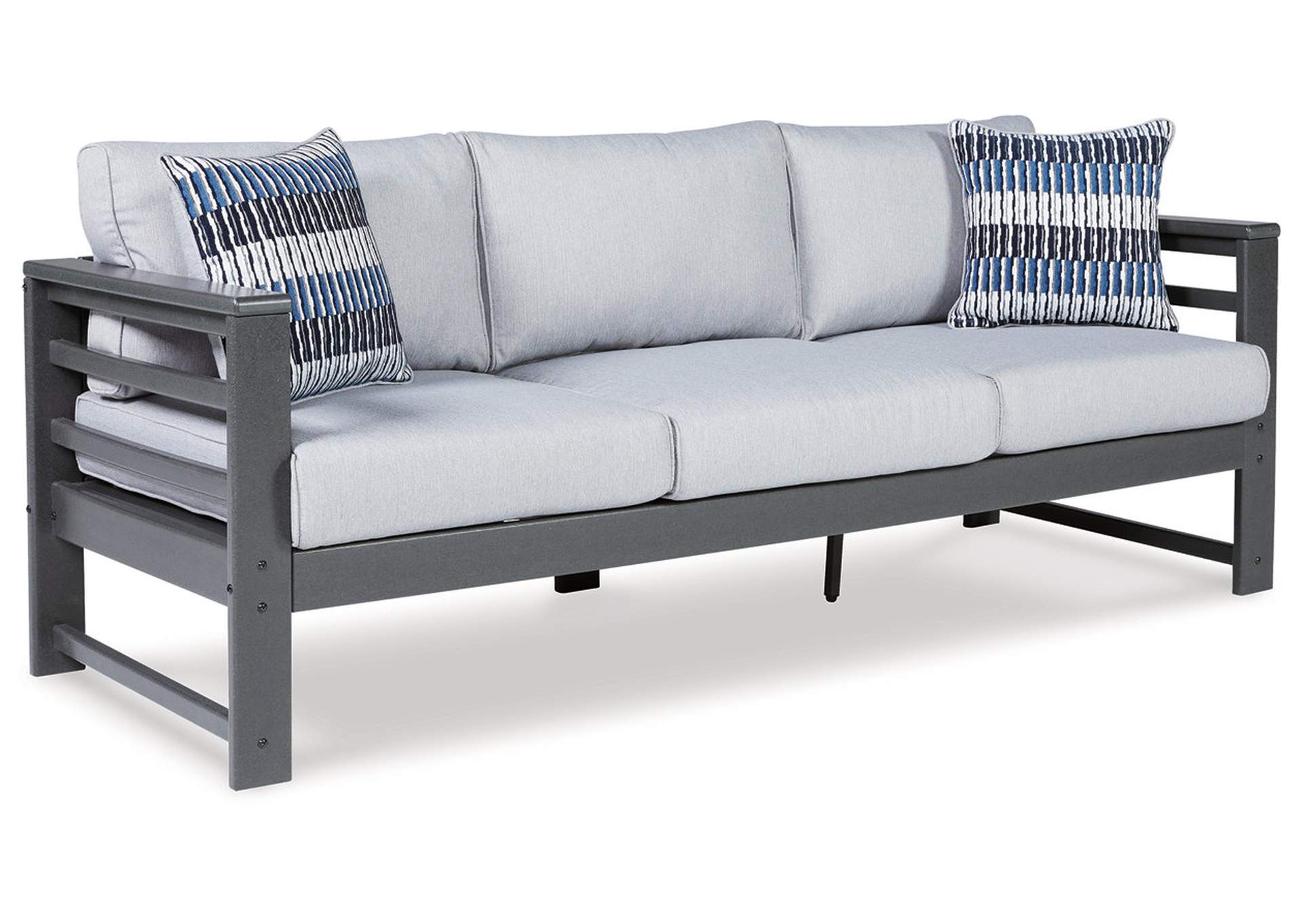 Amora Outdoor Sofa and 2 Chairs with Coffee Table,Outdoor By Ashley