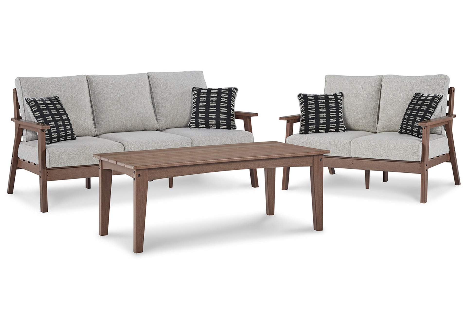 Emmeline Outdoor Sofa and Loveseat with Coffee Table,Outdoor By Ashley