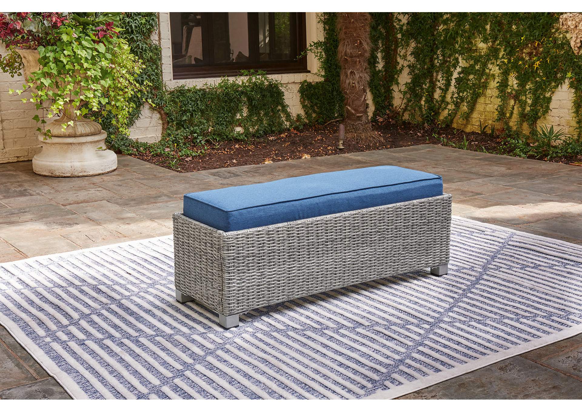 Naples Beach Outdoor Bench with Cushion,Outdoor By Ashley