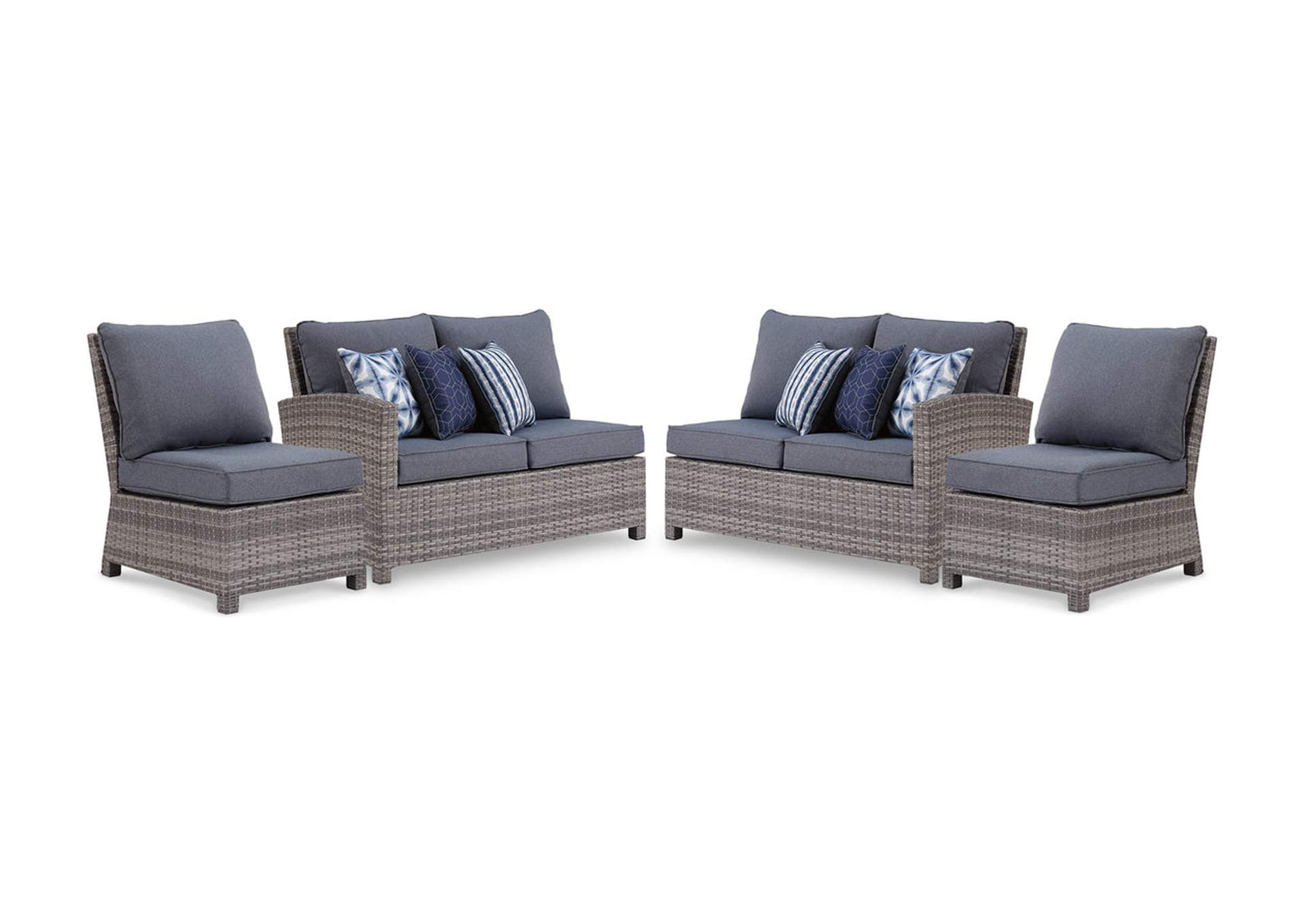 Salem Beach 2-Piece Outdoor Sectional with 2 Chairs
