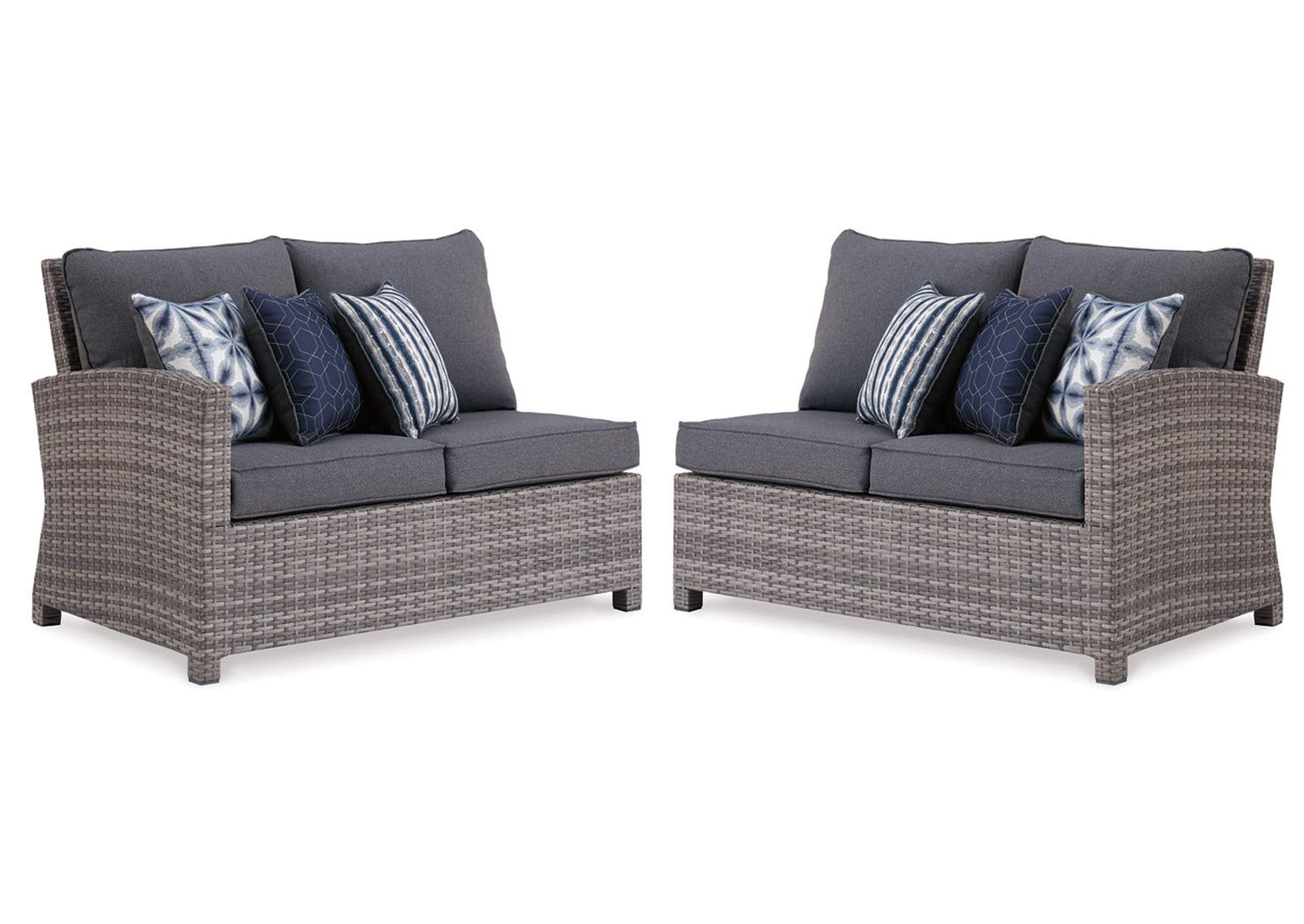Salem Beach 2-Piece Outdoor Sectional with 2 Chairs,Outdoor By Ashley