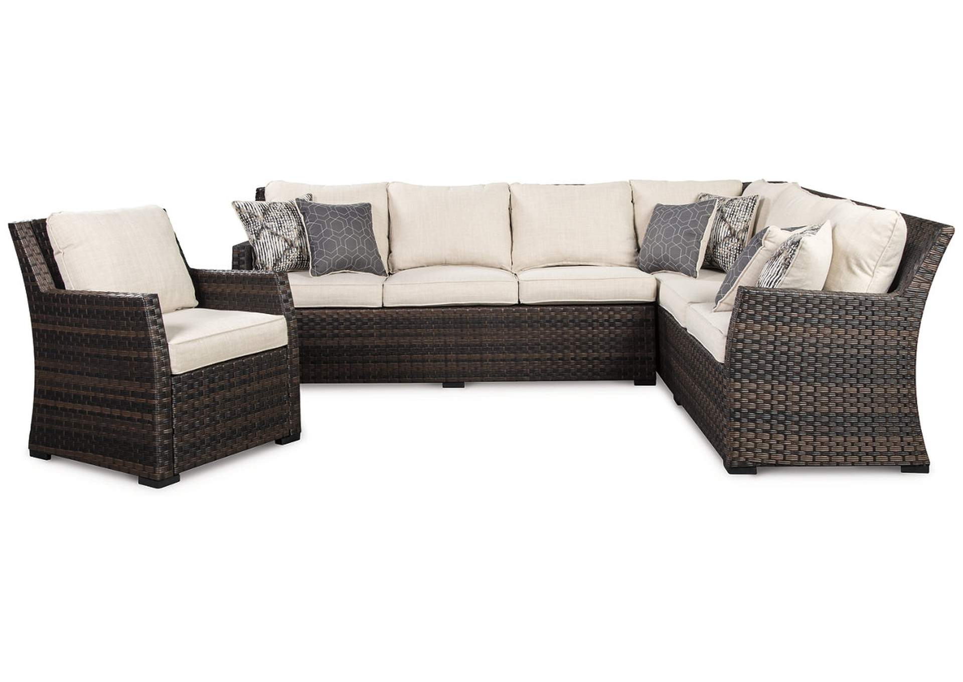 Easy Isle 3-Piece Outdoor Sectional with Chair,Outdoor By Ashley