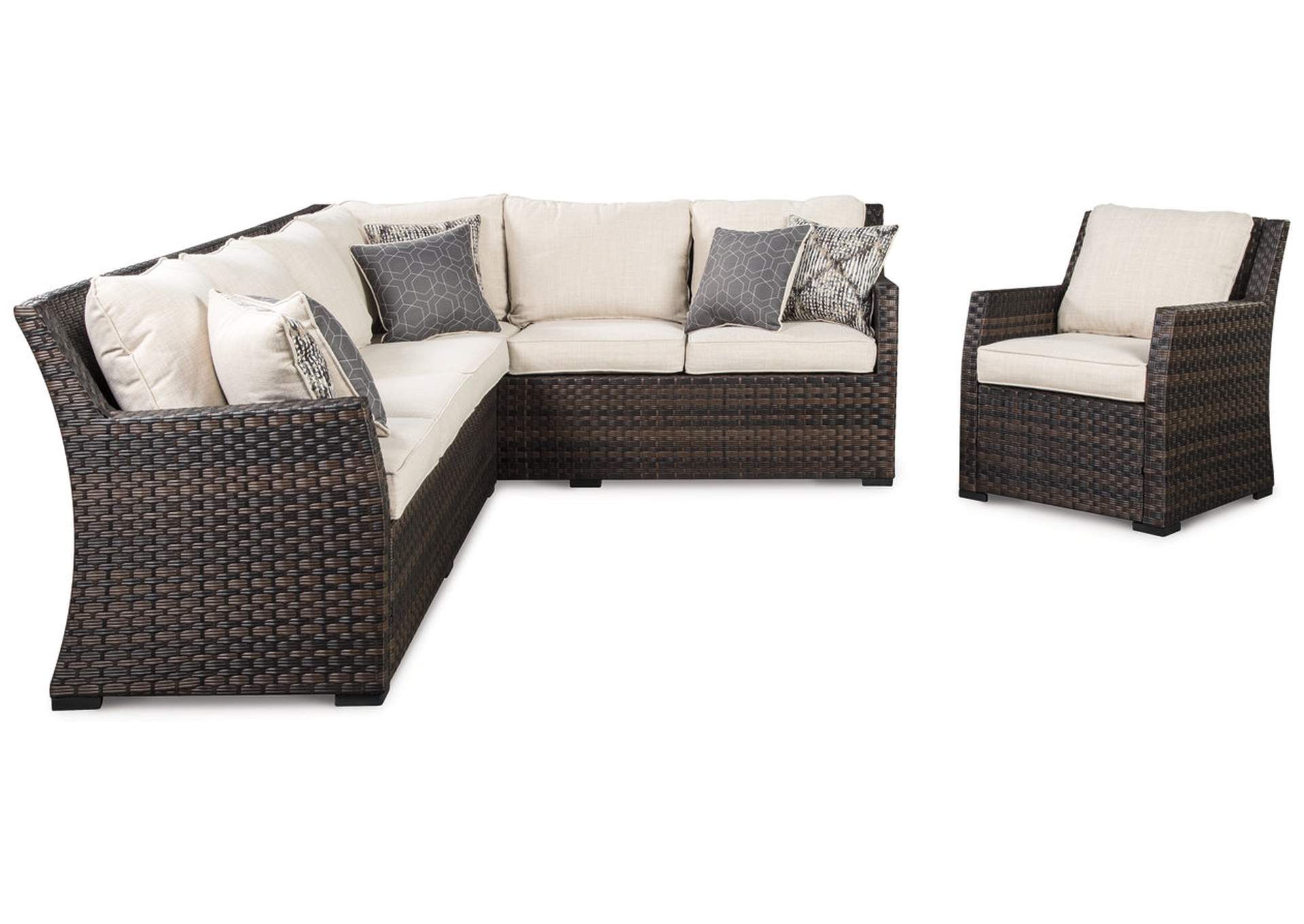 Easy Isle 3-Piece Outdoor Sectional with Chair,Outdoor By Ashley
