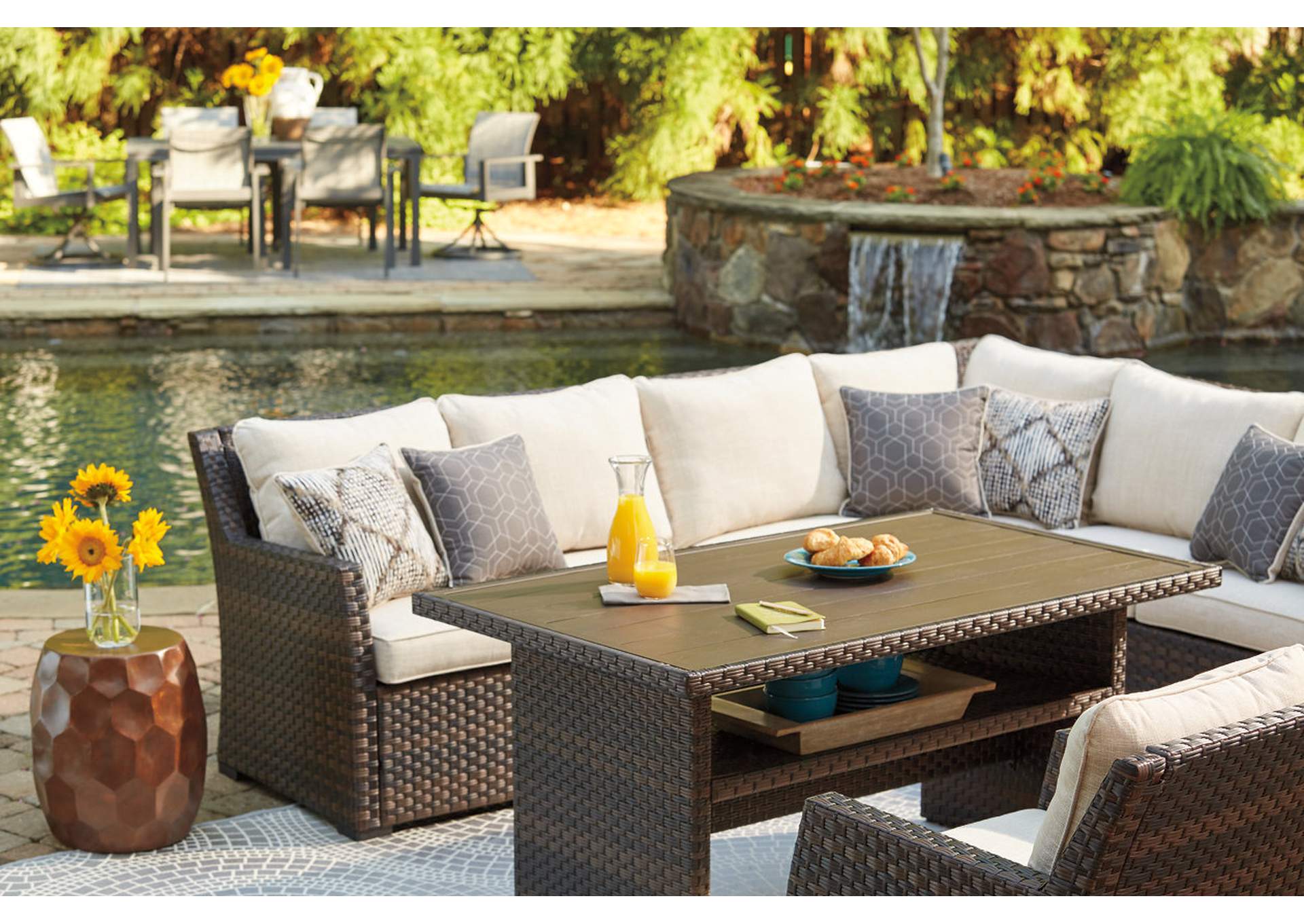 Easy Isle 3-Piece Sofa Sectional/Chair with Cushion,Outdoor By Ashley