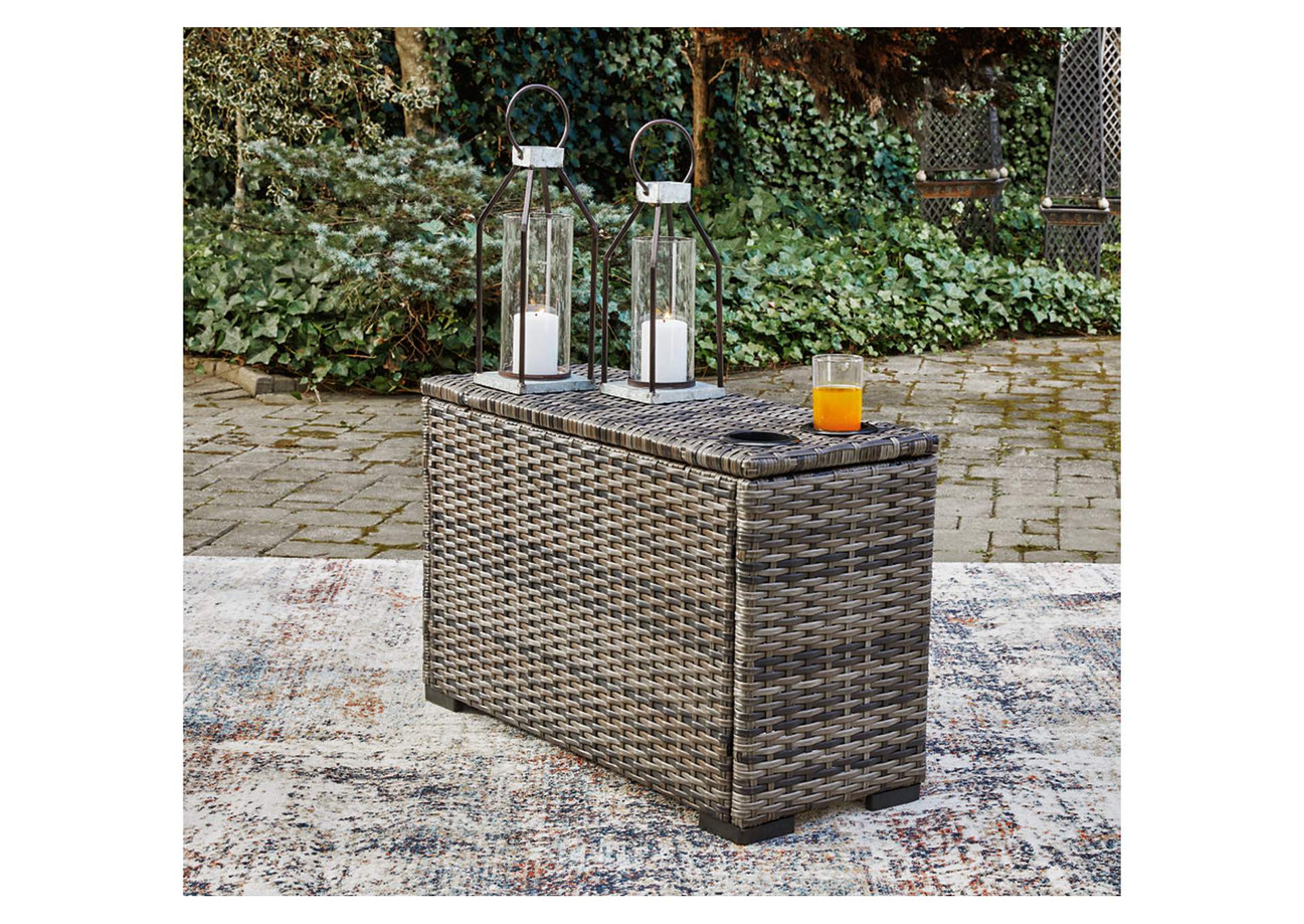 Harbor Court Console with Drink Holders,Outdoor By Ashley