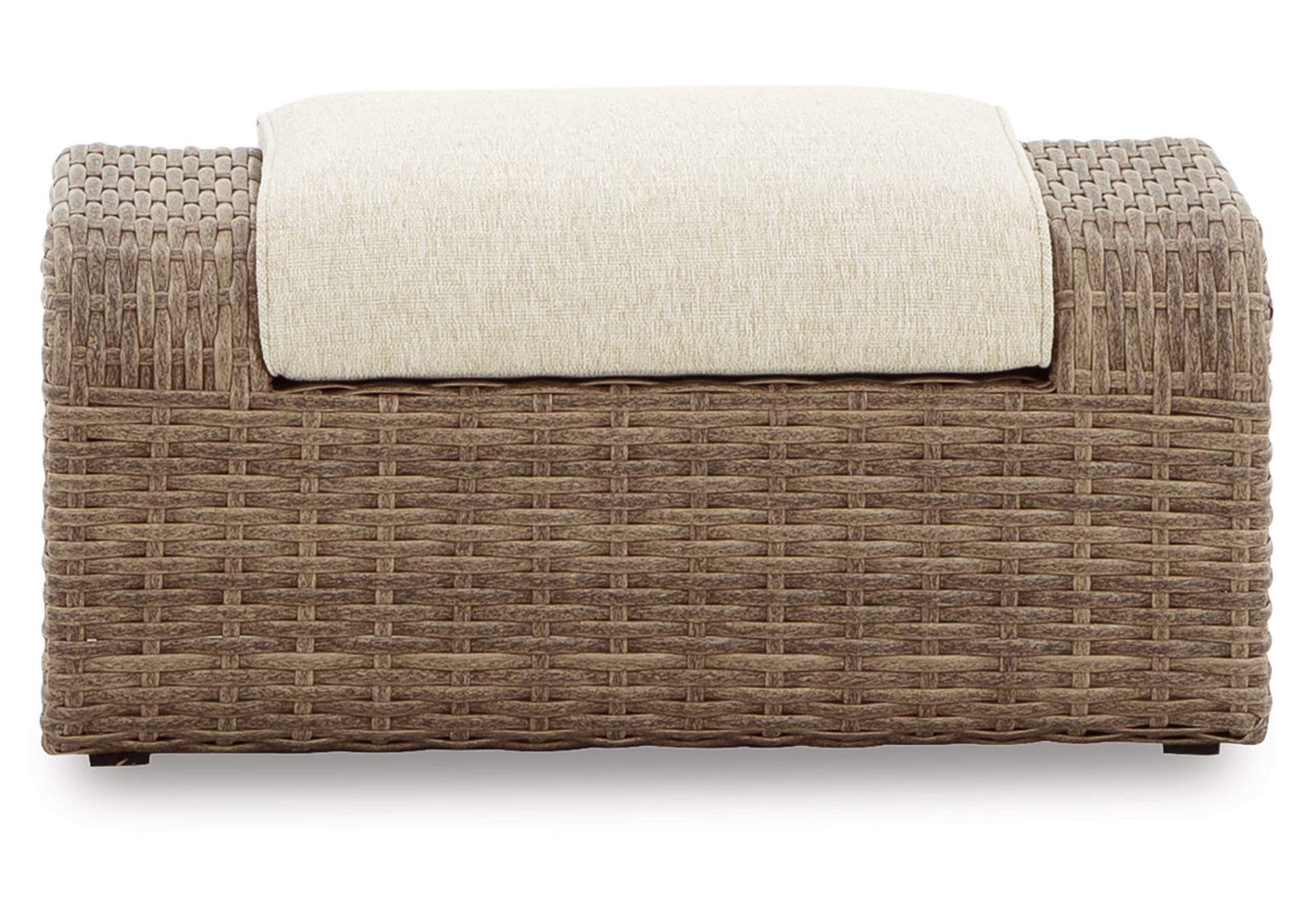 Sandy Bloom Outdoor Ottoman with Cushion,Outdoor By Ashley
