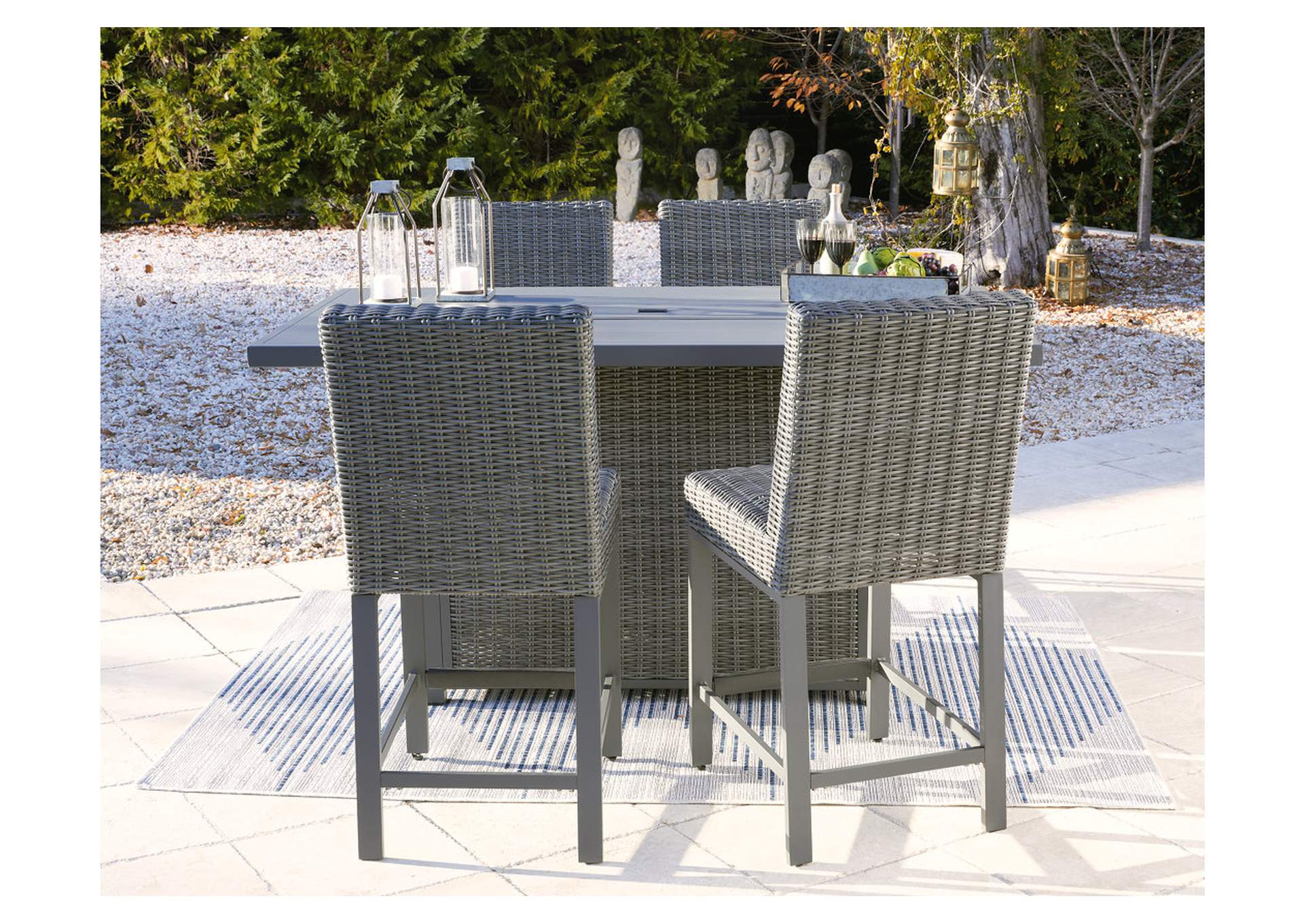 Palazzo Outdoor Counter Height Dining Table with 4 Barstools,Outdoor By Ashley