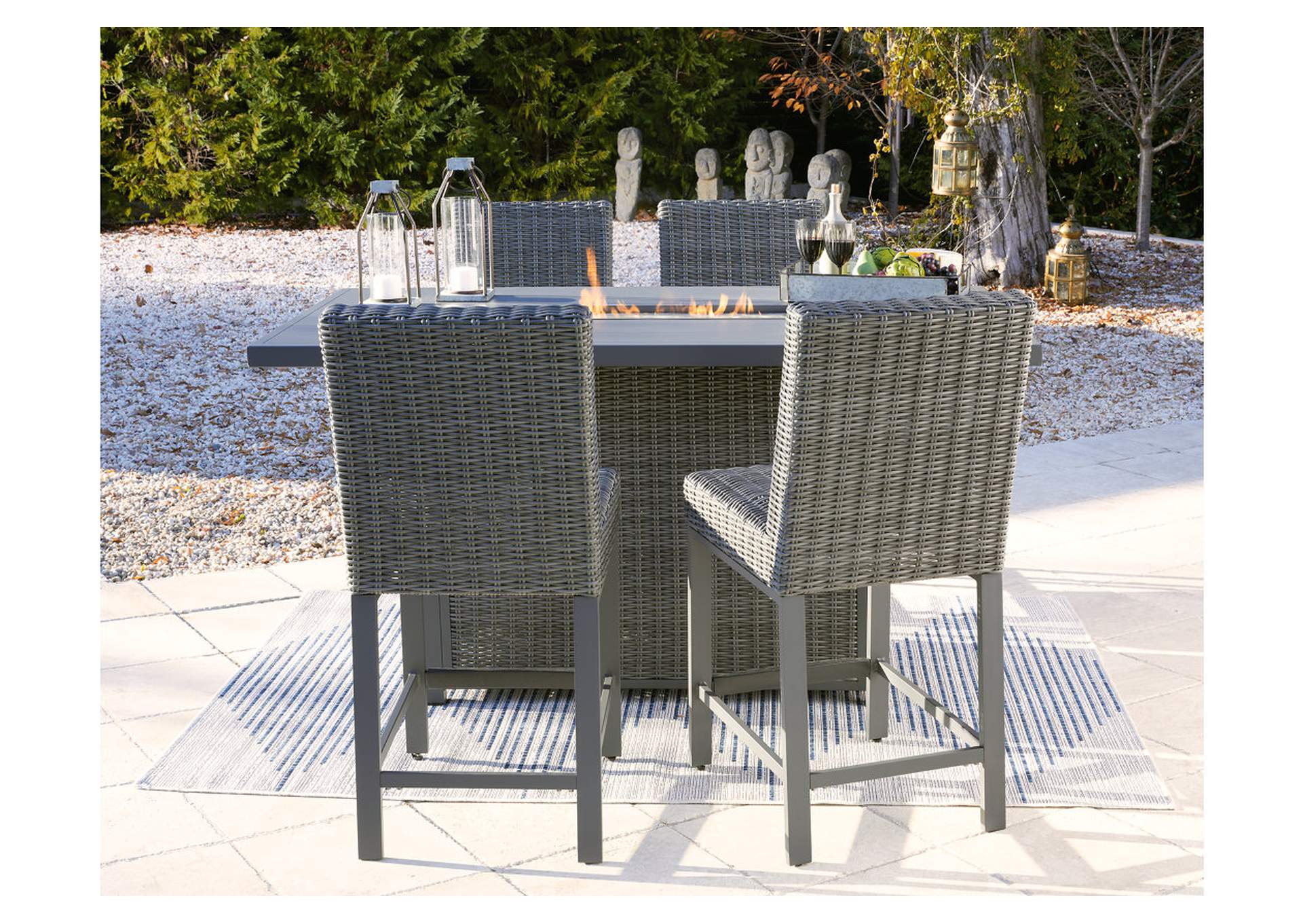 Palazzo Outdoor Counter Height Dining Table with 4 Barstools,Outdoor By Ashley