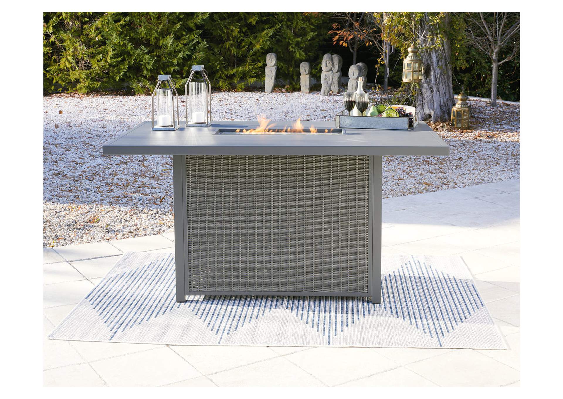 Palazzo Outdoor Bar Table with Fire Pit,Outdoor By Ashley