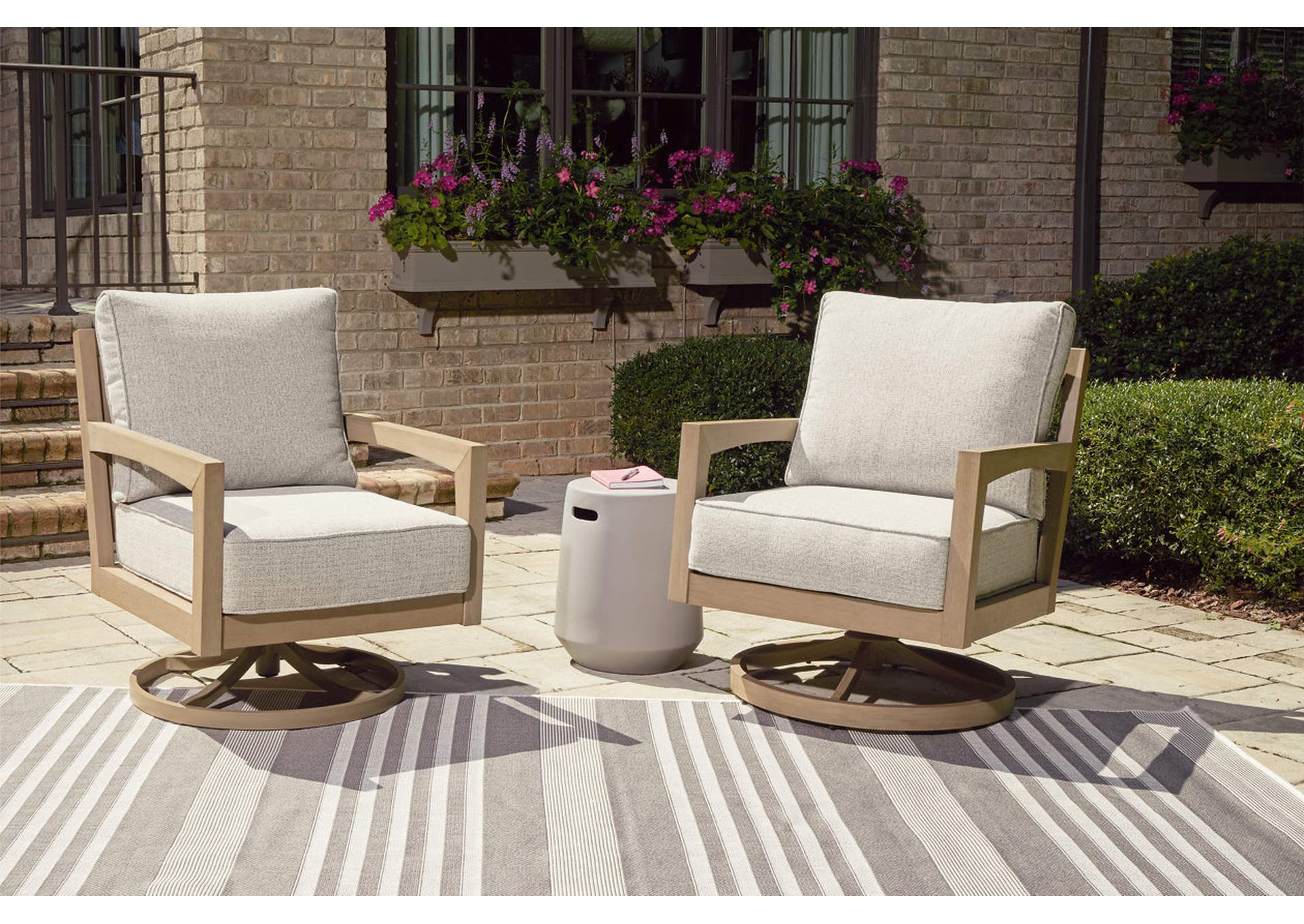 Hallow Creek Outdoor Swivel Lounge with Cushion,Outdoor By Ashley