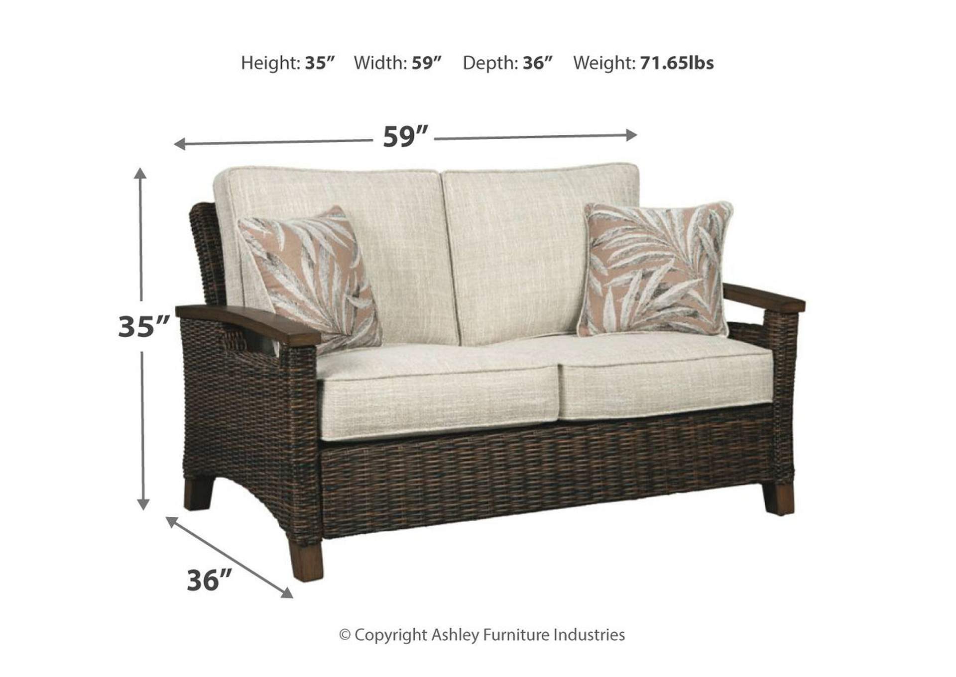 Paradise Trail Loveseat with Cushion,Outdoor By Ashley