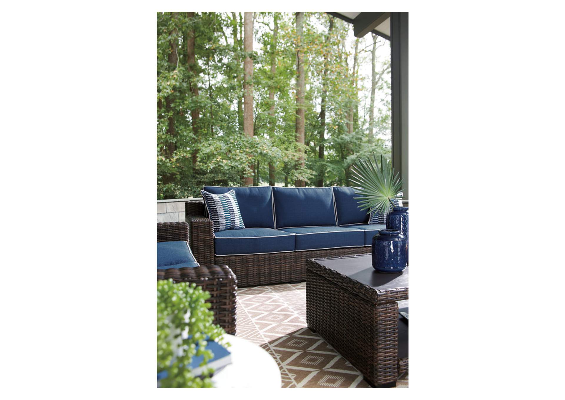 Grasson Lane Outdoor Sofa and Loveseat with Coffee Table,Outdoor By Ashley