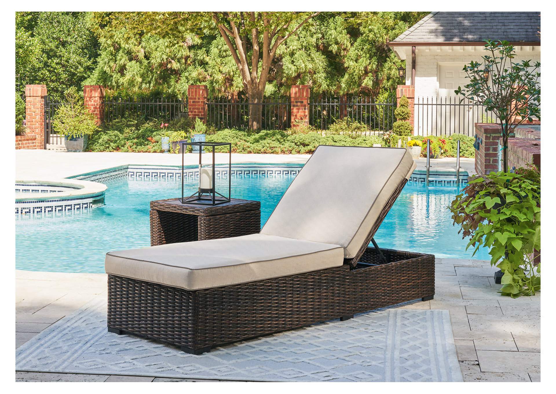 Coastline Bay Outdoor Chaise Lounge with Cushion,Outdoor By Ashley