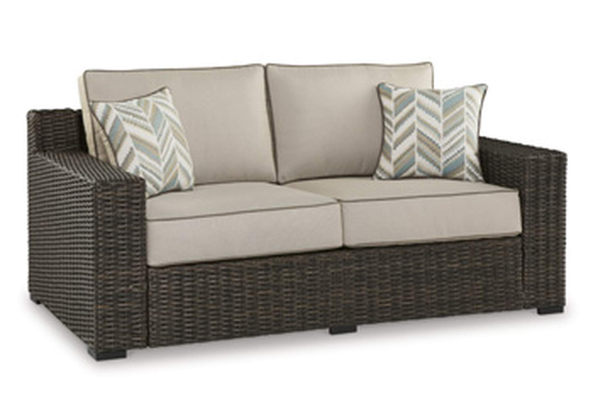 Coastline Bay Outdoor Loveseat with Cushion,Outdoor By Ashley