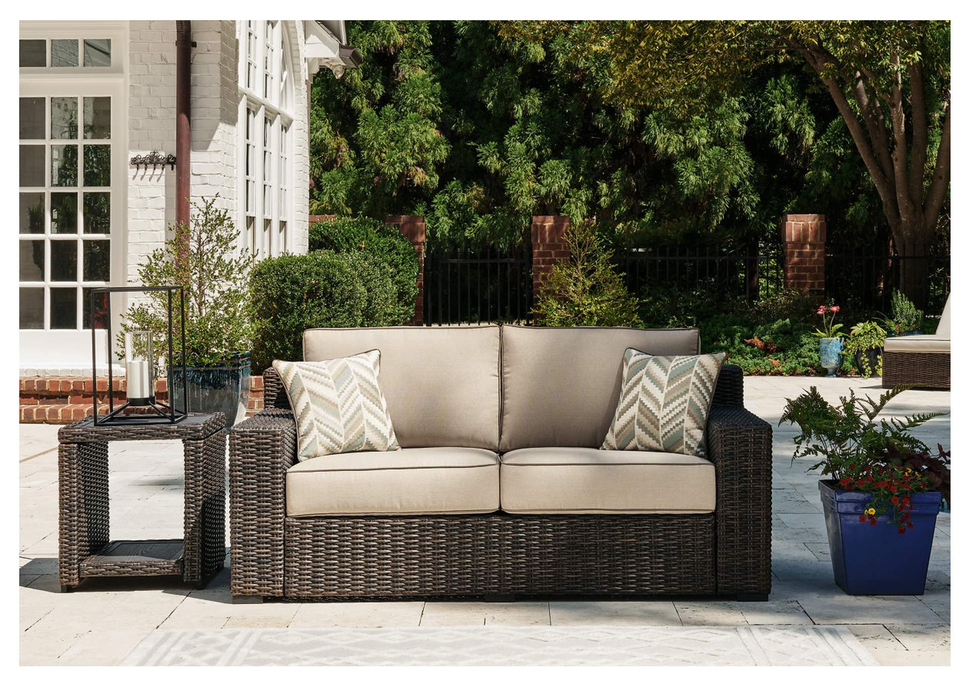 Coastline Bay Outdoor Loveseat with Cushion,Outdoor By Ashley