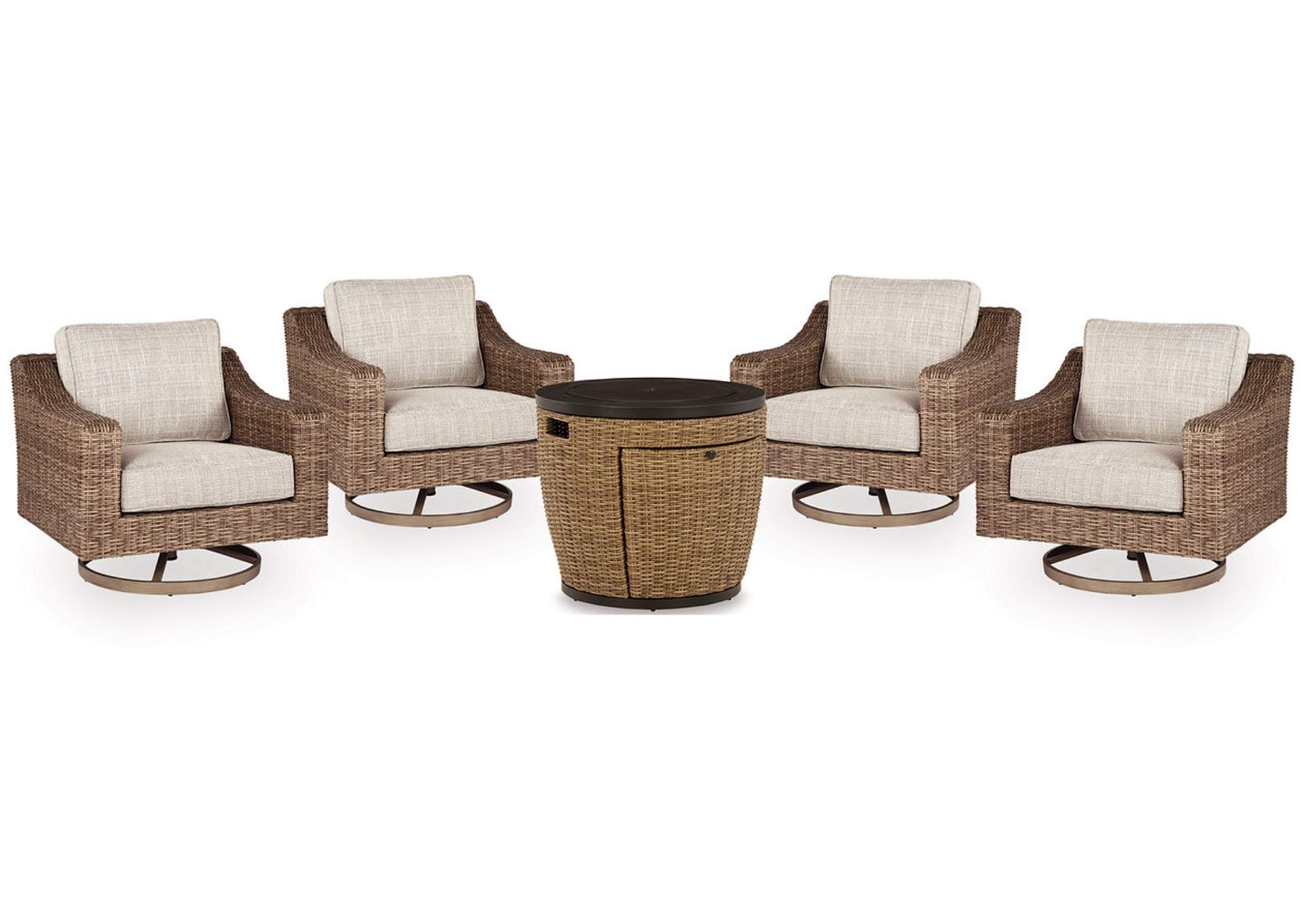 Malayah Outdoor Fire Pit Table and 4 Chairs,Outdoor By Ashley