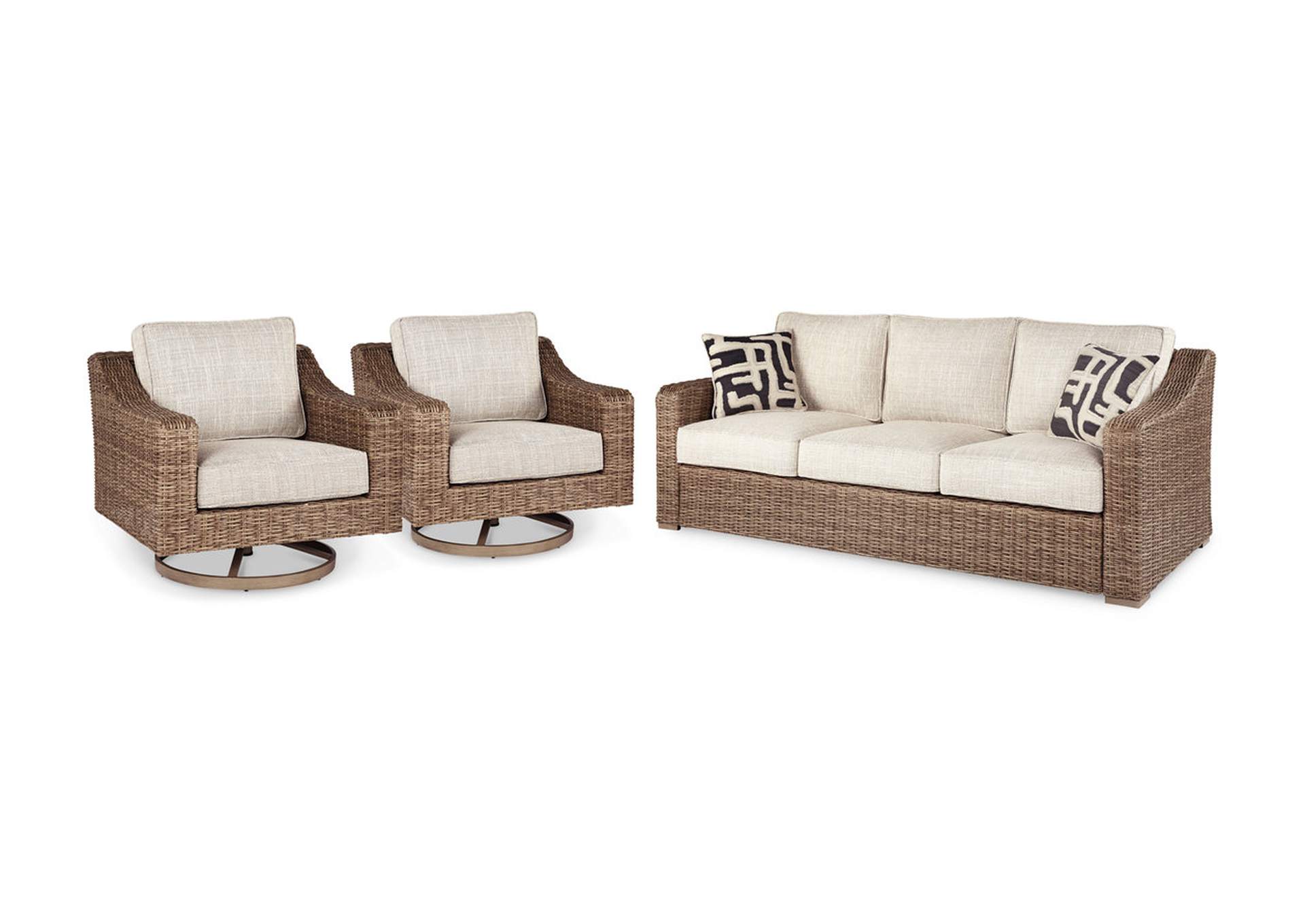 Beachcroft Outdoor Sofa with 2 Lounge Chairs