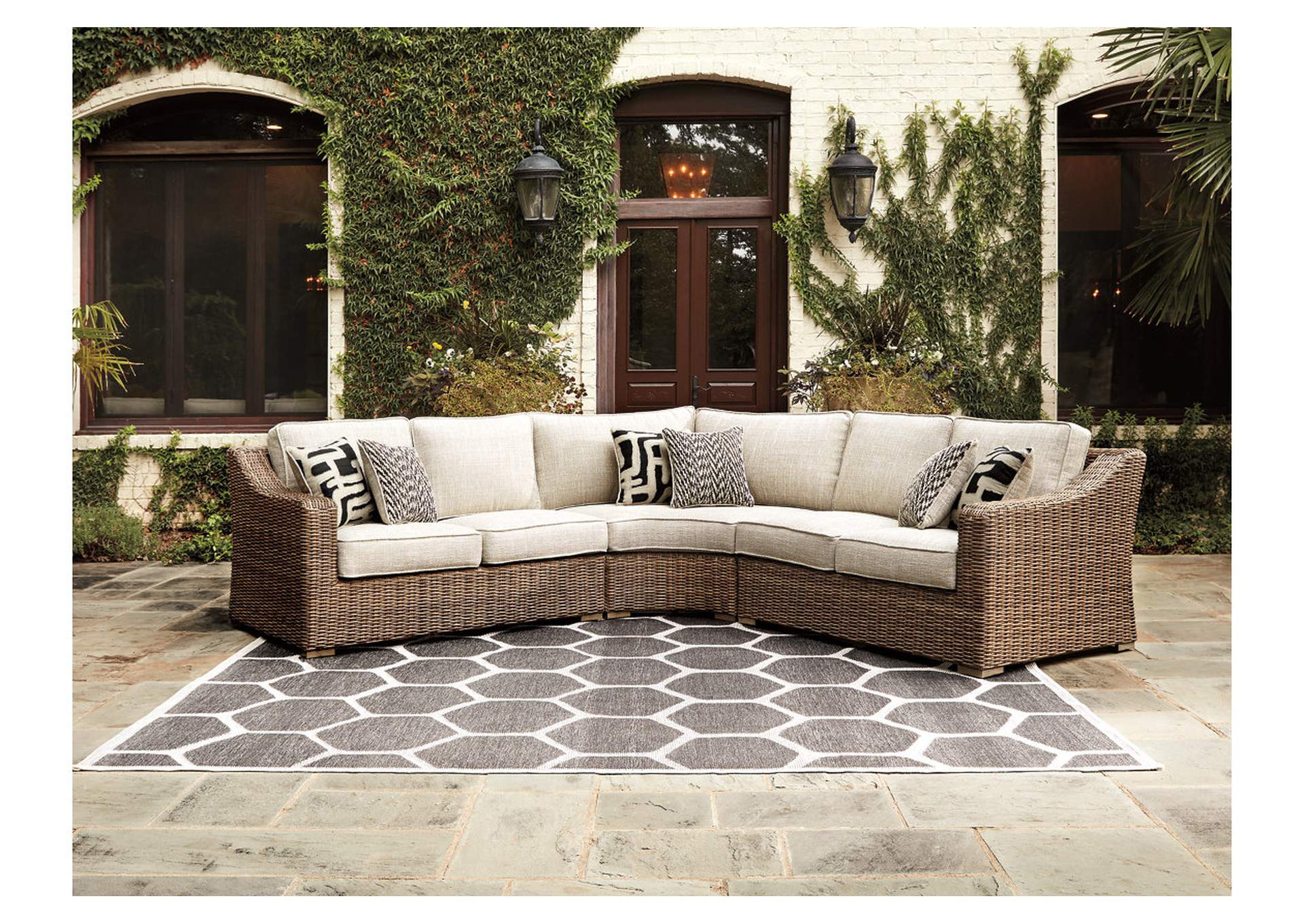 Beachcroft 5-Piece Outdoor Sectional with Coffee Table,Outdoor By Ashley