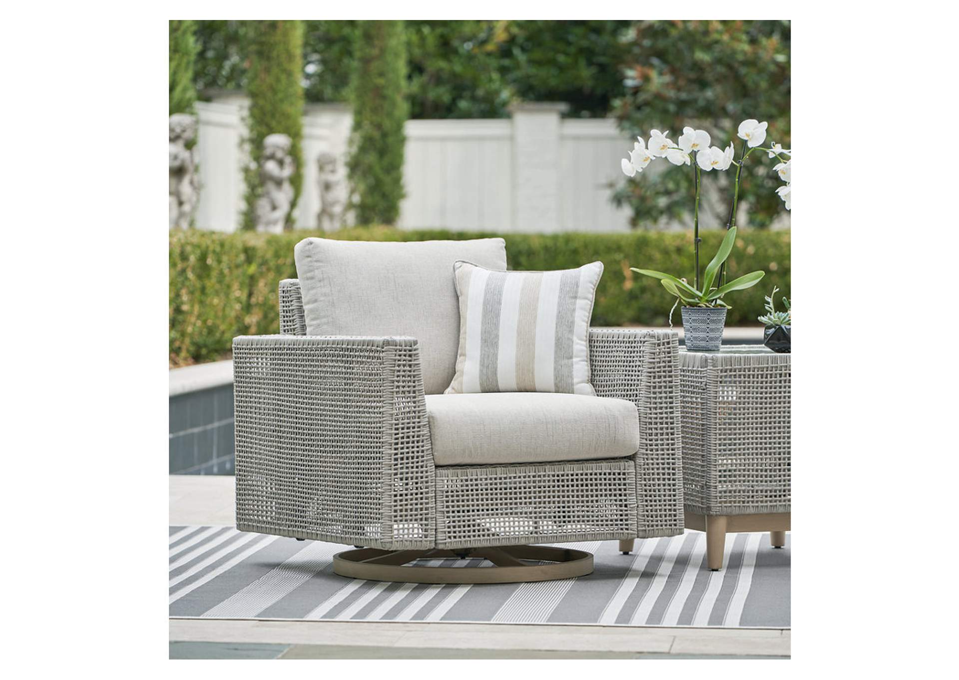 Seton Creek Outdoor Swivel Lounge with Cushion,Outdoor By Ashley