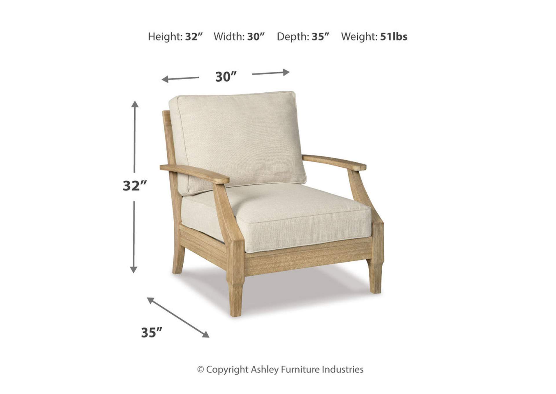 Clare View Lounge Chair with Cushion,Outdoor By Ashley