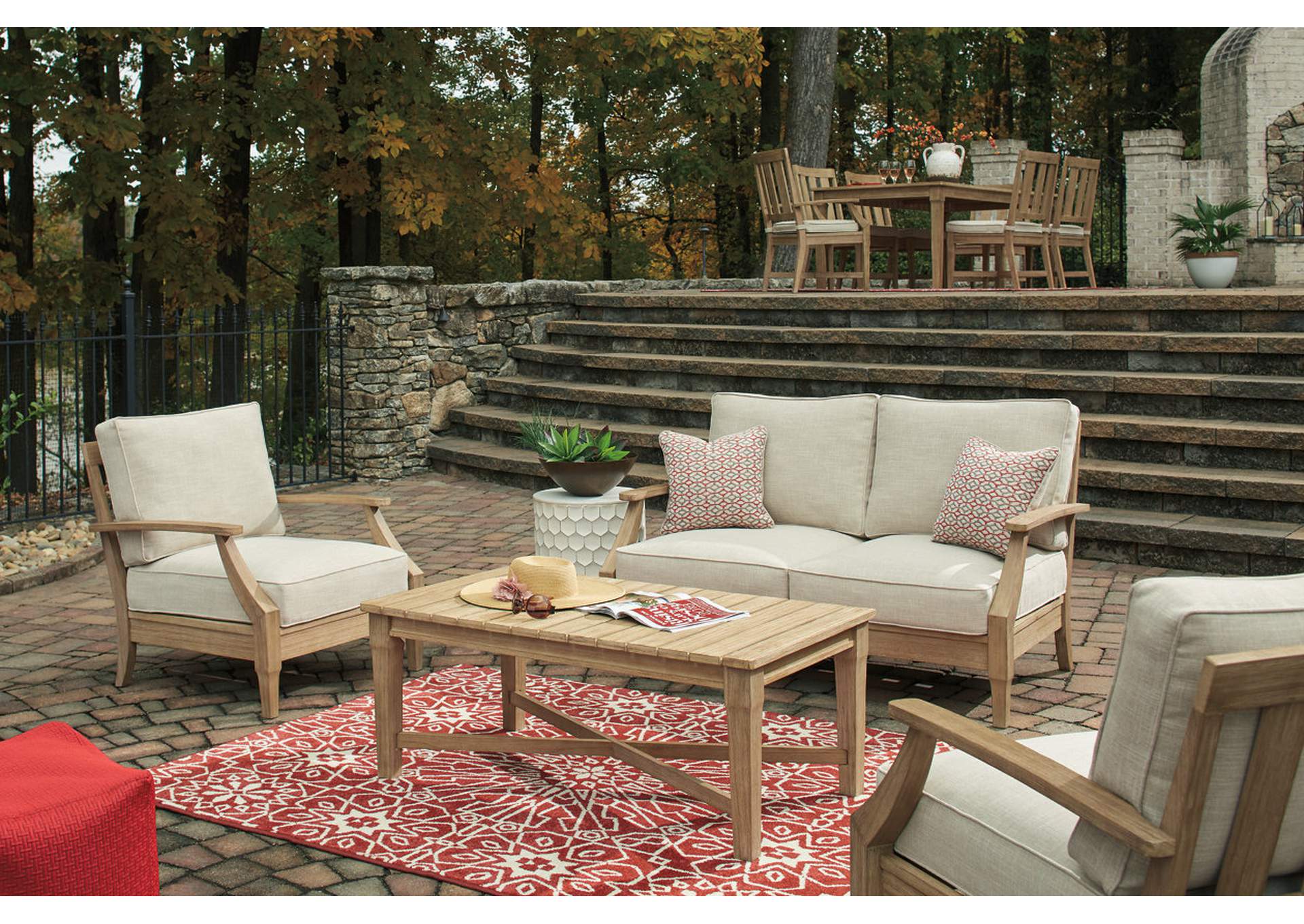 Clare View Loveseat with Cushion,Outdoor By Ashley