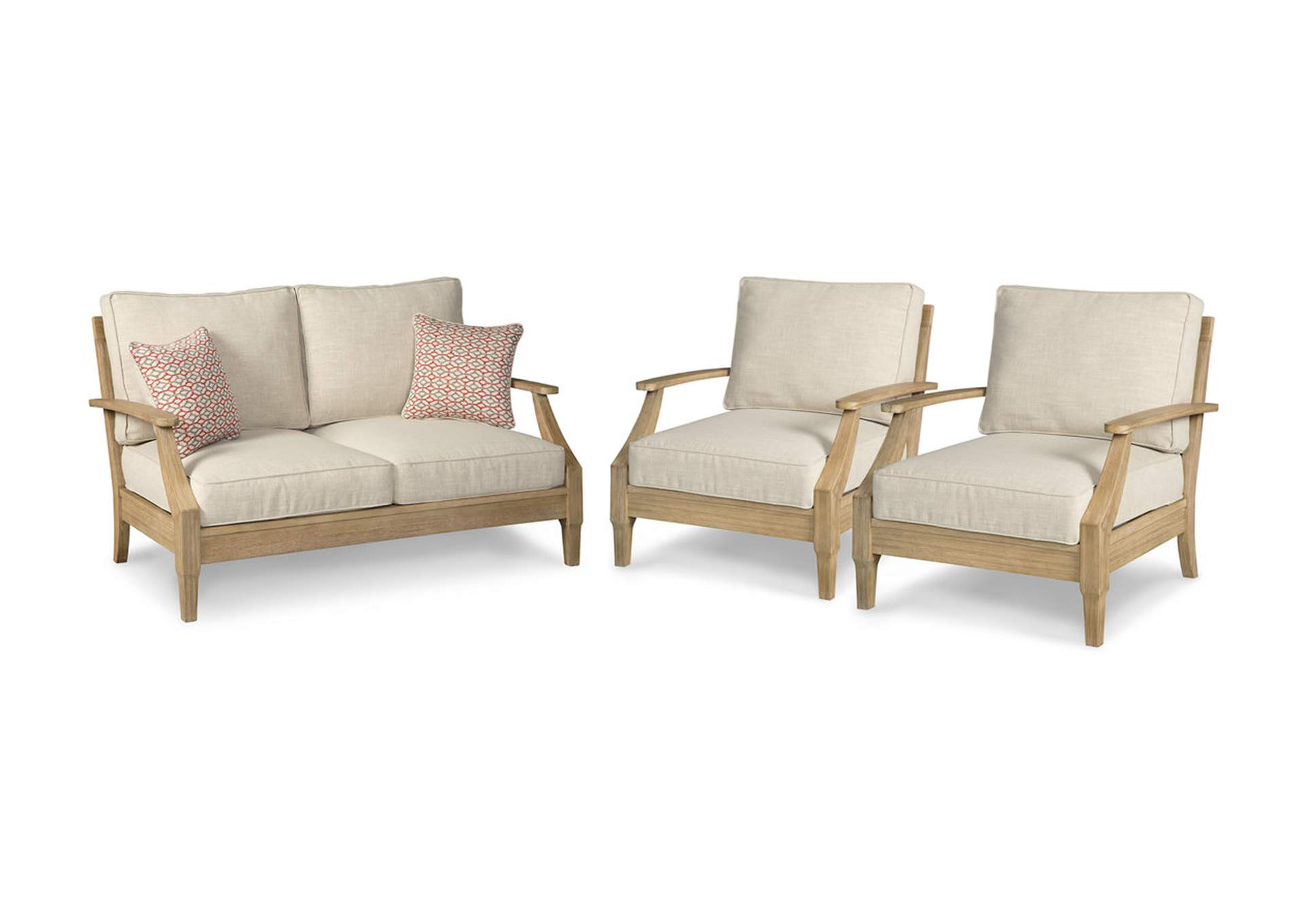 Clare View Outdoor Loveseat with 2 Lounge Chairs,Outdoor By Ashley