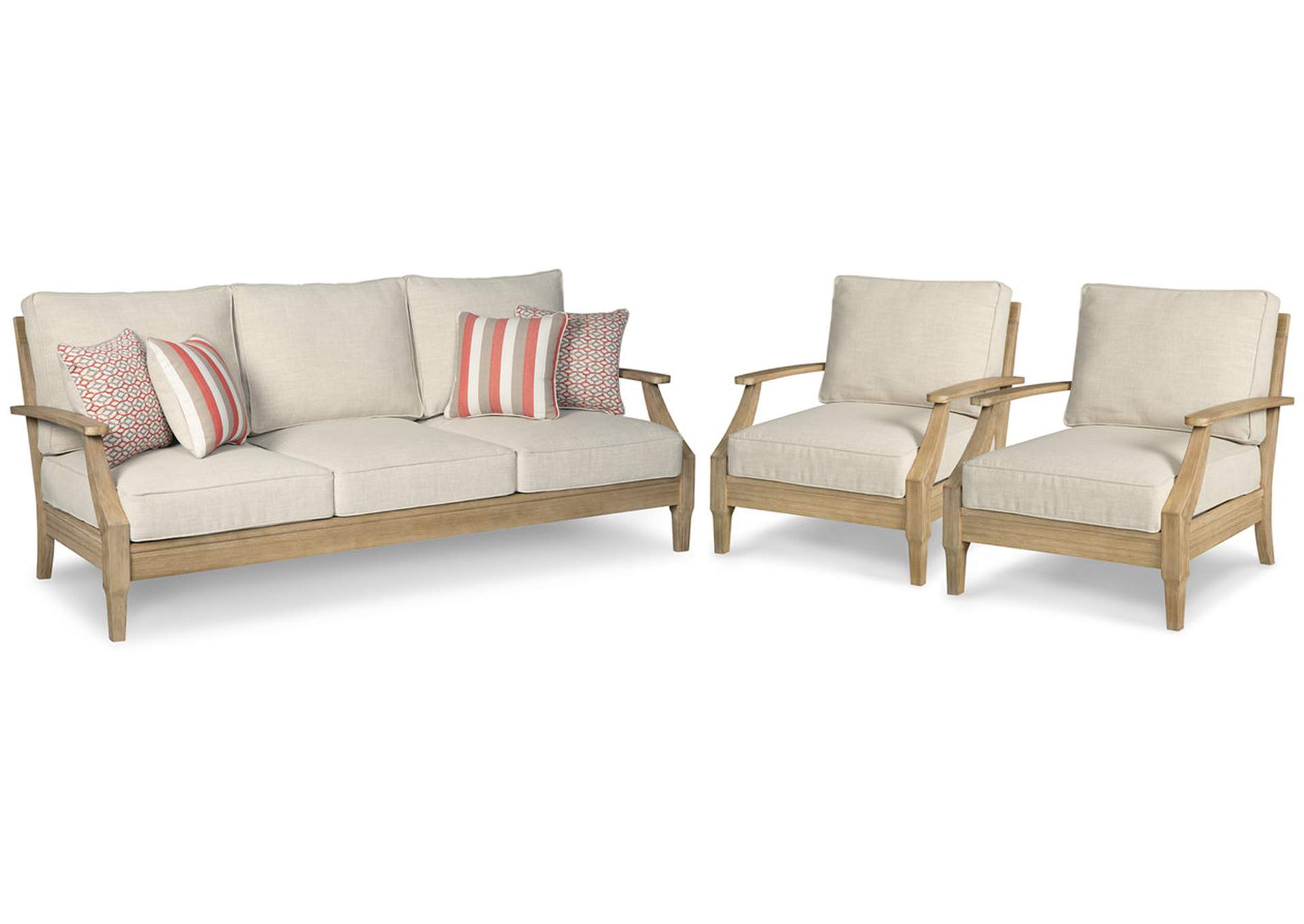 Clare View Outdoor Sofa with 2 Lounge Chairs