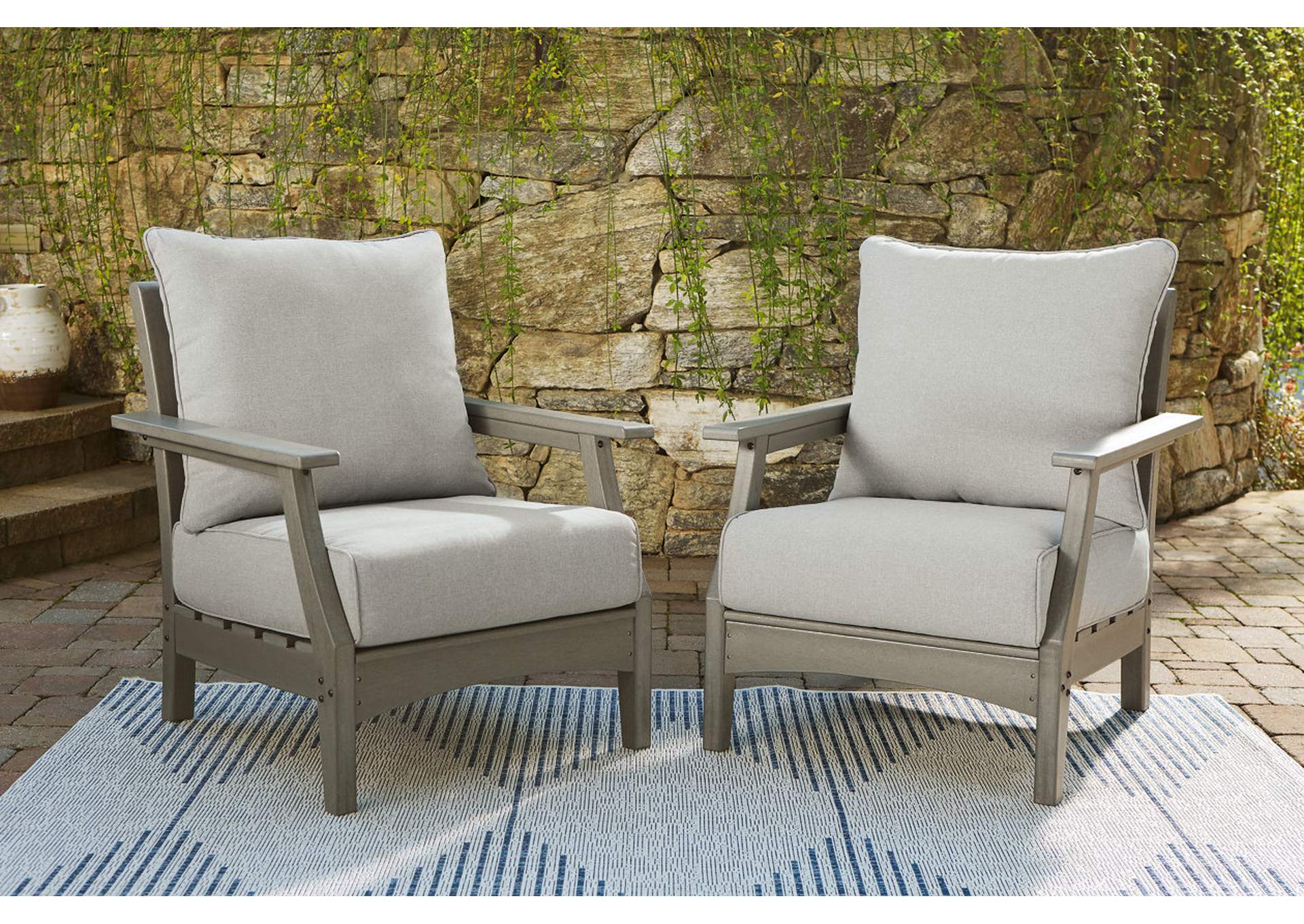 Visola Lounge Chair with Cushion (Set of 2),Outdoor By Ashley