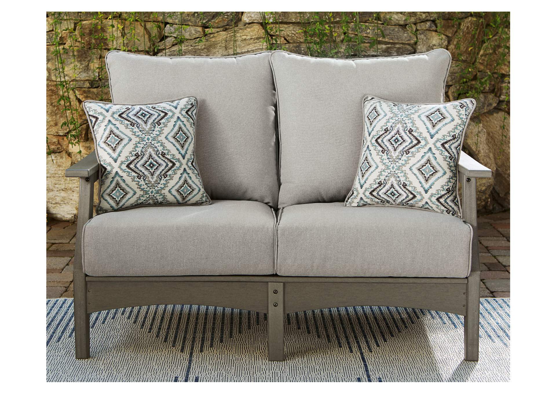 Visola Outdoor Loveseat with Cushion,Outdoor By Ashley