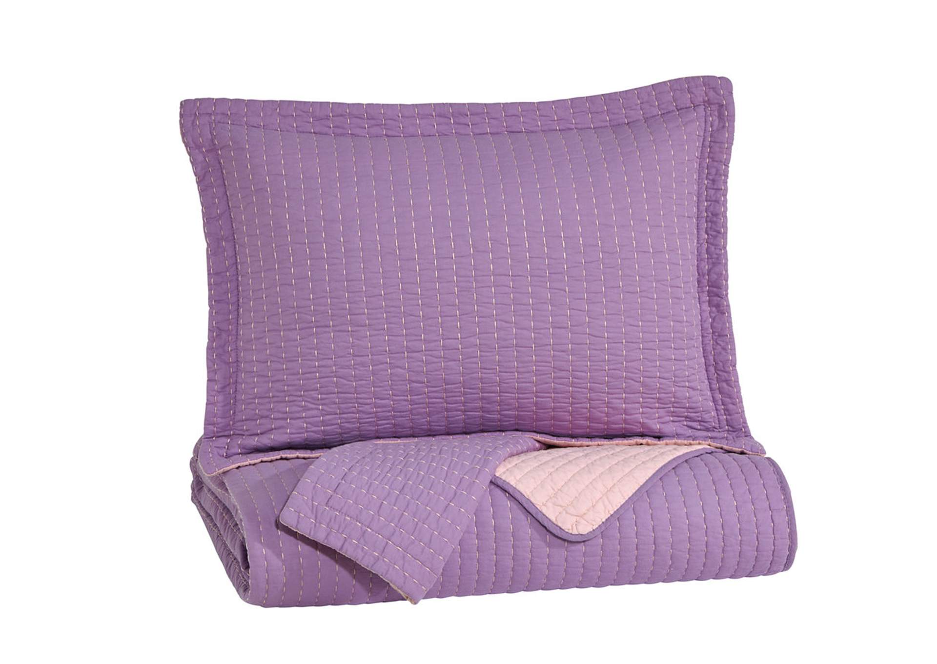 Dansby Lavender/Pink Full Coverlet Set,ABF Signature Design by Ashley