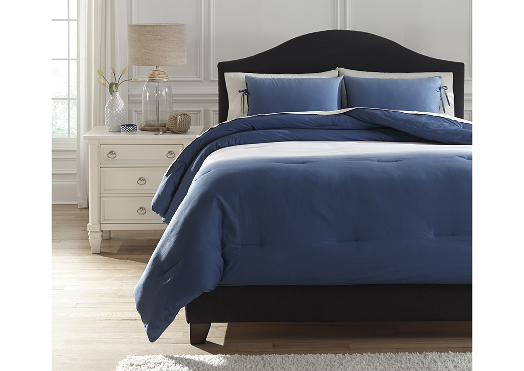 Aracely Blue Queen Comforter Set,ABF Signature Design by Ashley