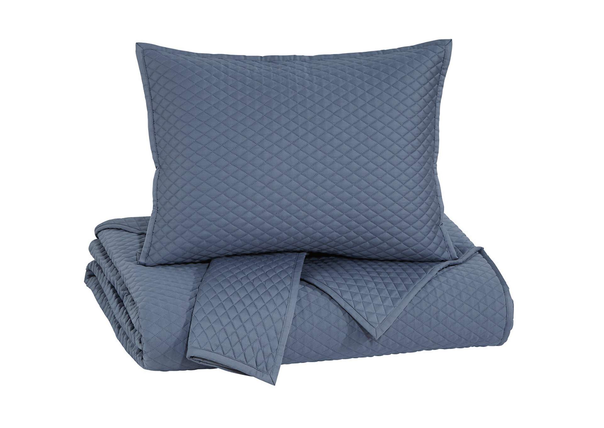 Dietrick Blue King Quilt Set,ABF Signature Design by Ashley