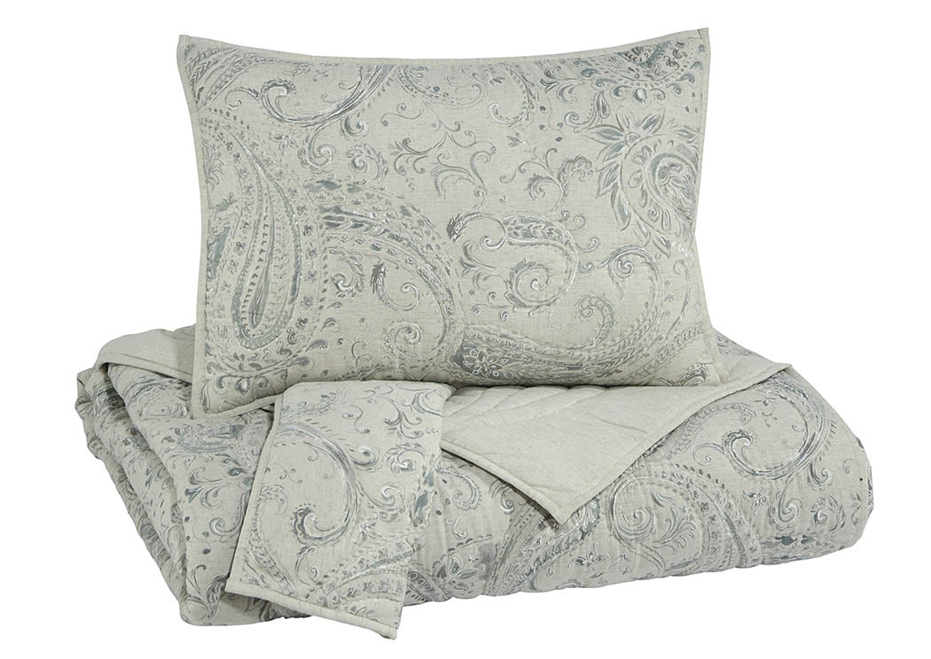 Darcila Sage Green/Cream Queen Coverlet Set,ABF Signature Design by Ashley