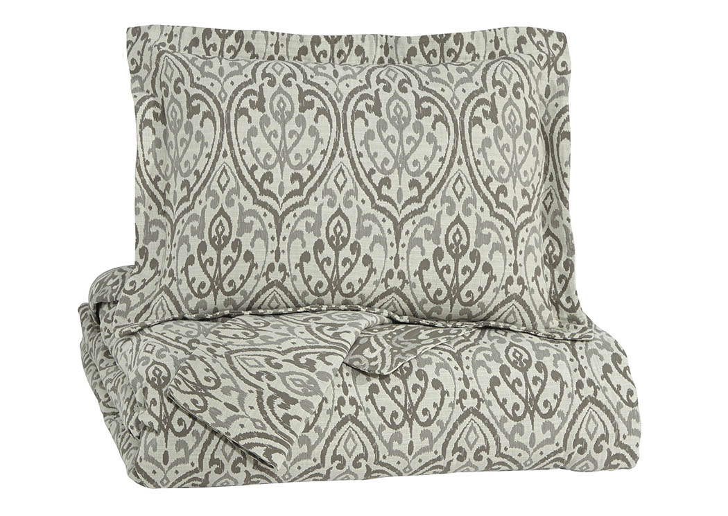 Danila Brown/Cream King Duvet Cover Set,ABF Signature Design by Ashley