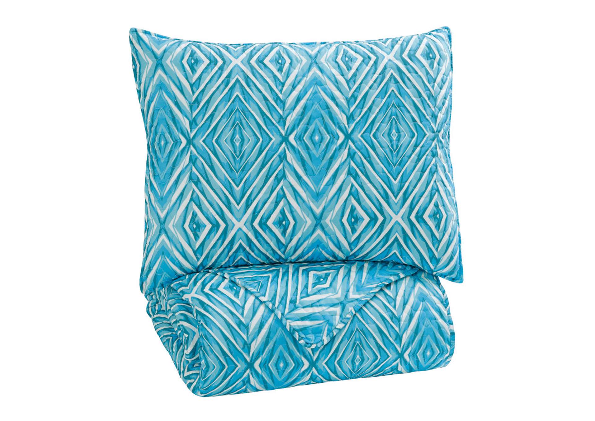 Jolana Turquoise Twin Quilt Set,ABF Signature Design by Ashley