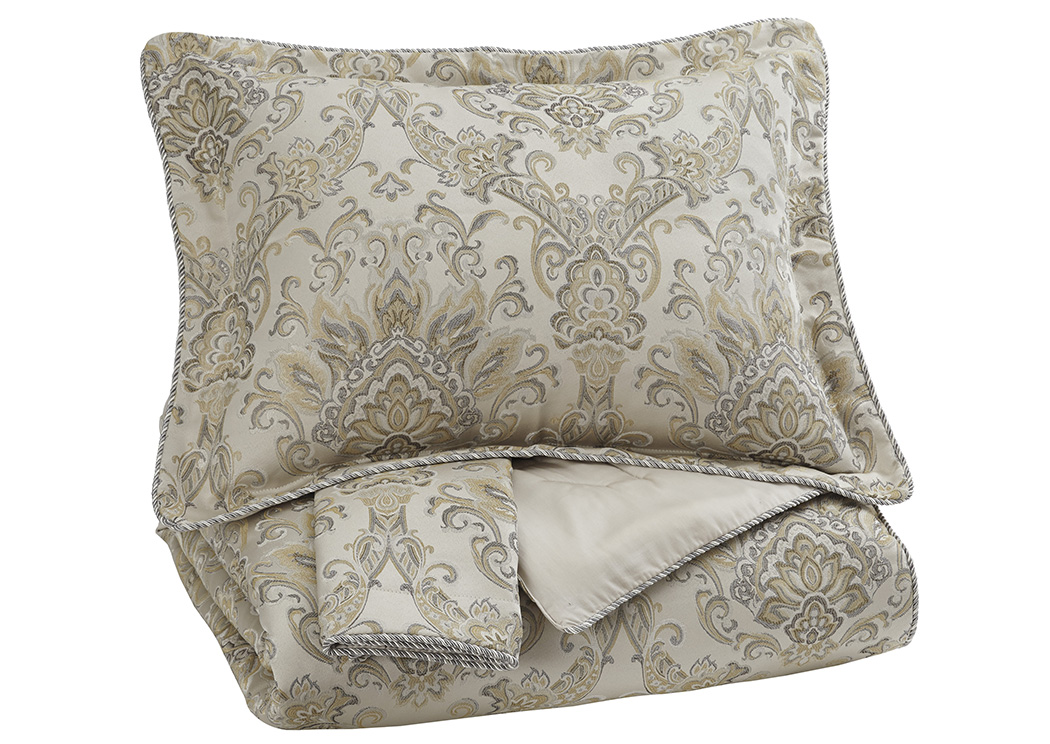 Amil Ivory/Gold King Comforter Set,ABF Signature Design by Ashley