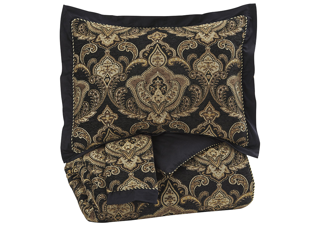 Amberlin Onyx/Gold King Comforter Set,ABF Signature Design by Ashley